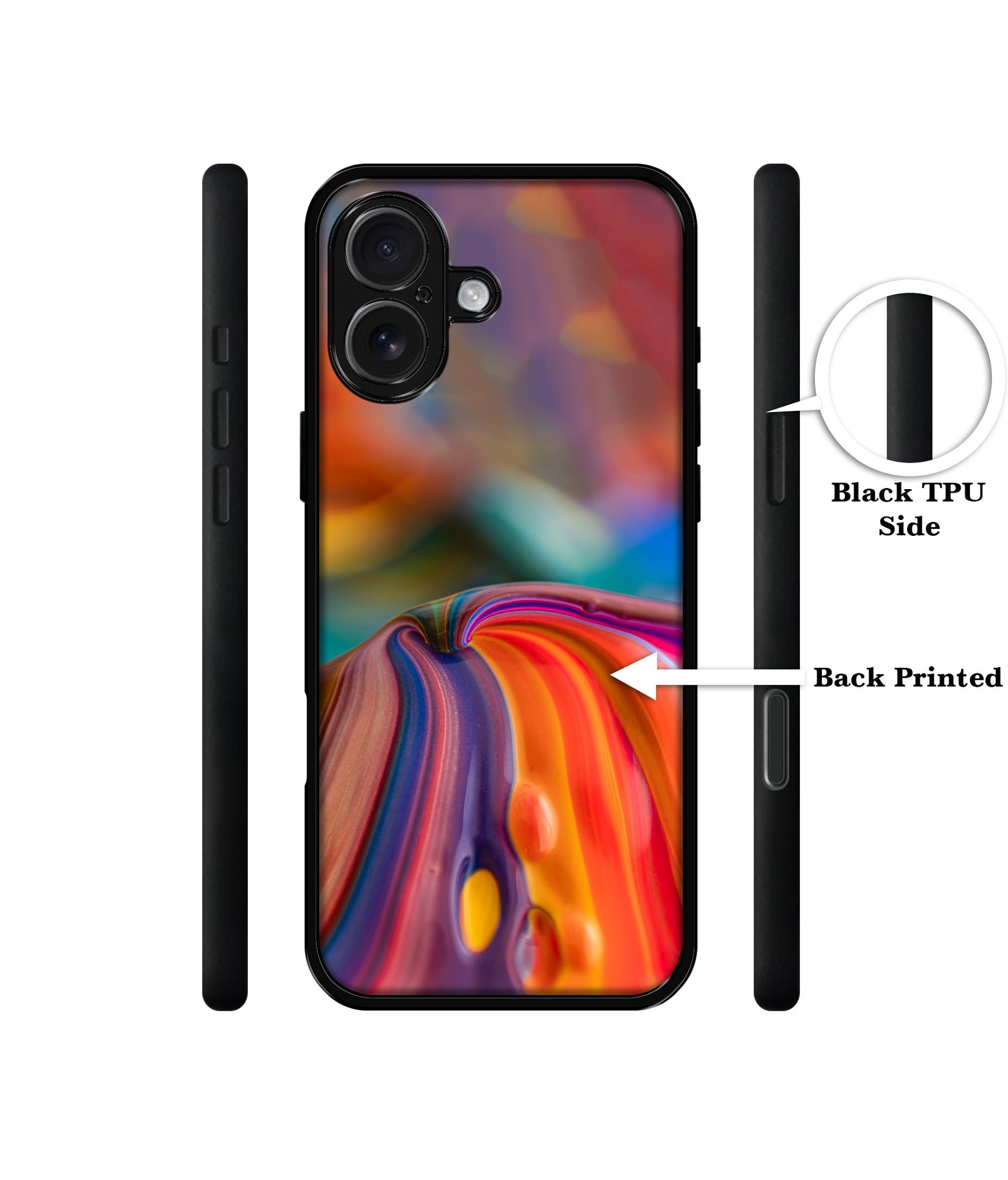 Rainbow Colors Designer 2D Printed Back Case Cover for Apple iPhone 16 Plus