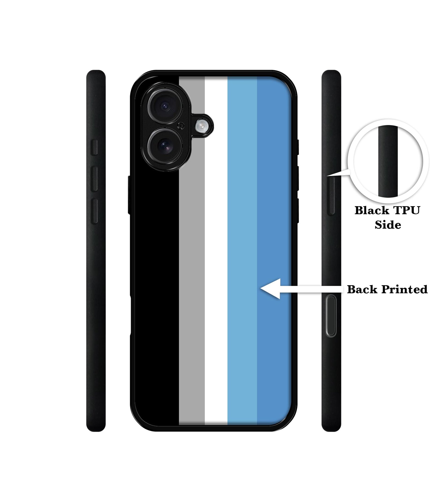 White and Blue Lines Design Designer 2D Printed Back Case Cover for Apple iPhone 16 Plus