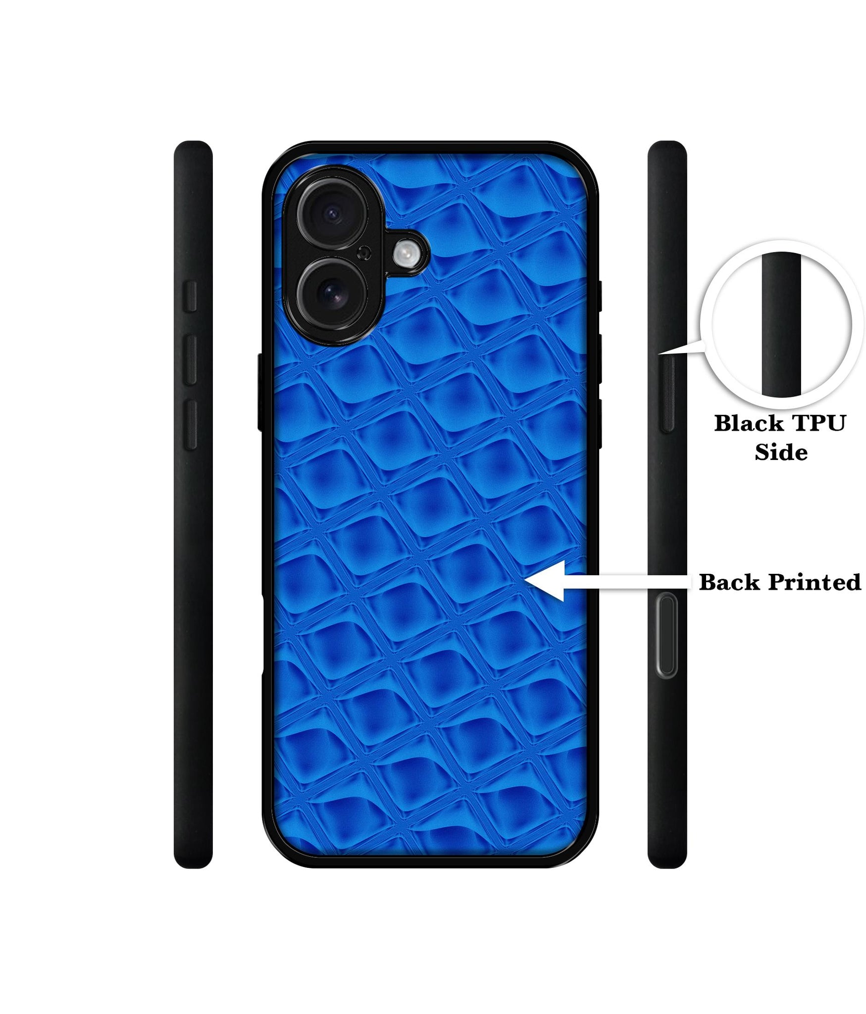 Blue Diamond Design Designer 2D Printed Back Case Cover for Apple iPhone 16 Plus