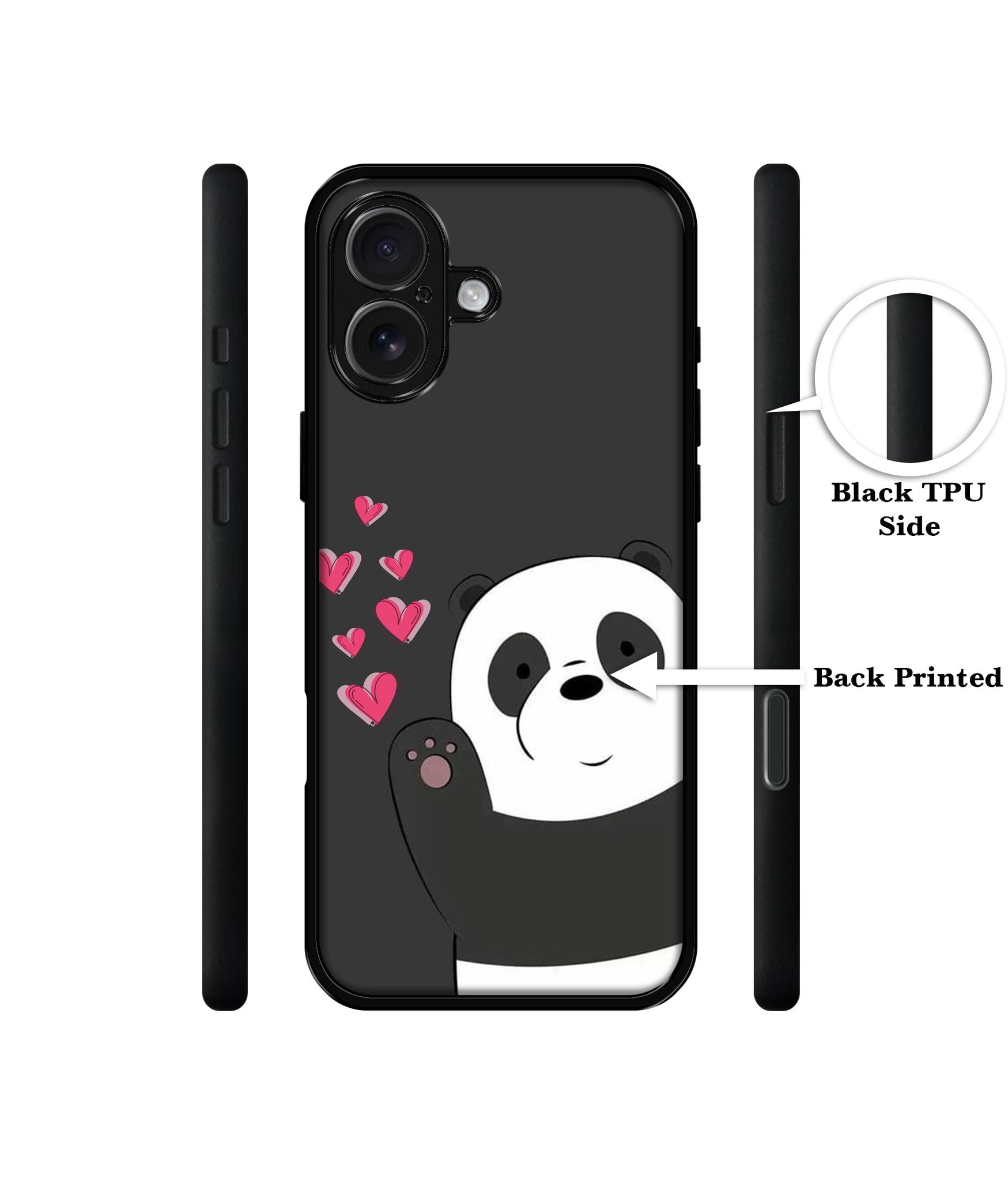 Love Panda Design Designer 2D Printed Back Case Cover for Apple iPhone 16 Plus