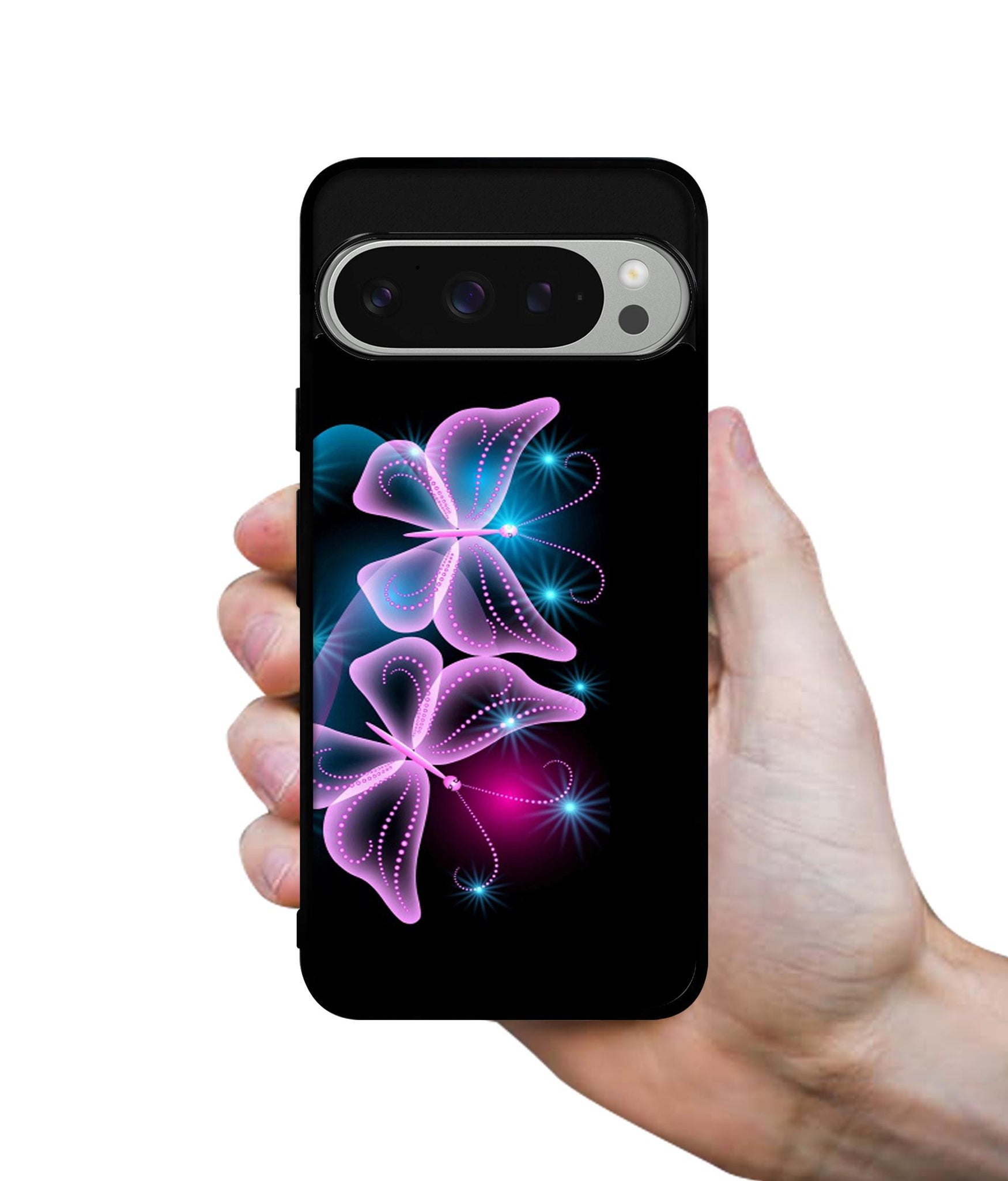 Butterflies Neon Light Design Designer 2D Printed Back Case Cover for Google Pixel 9 Pro 5G