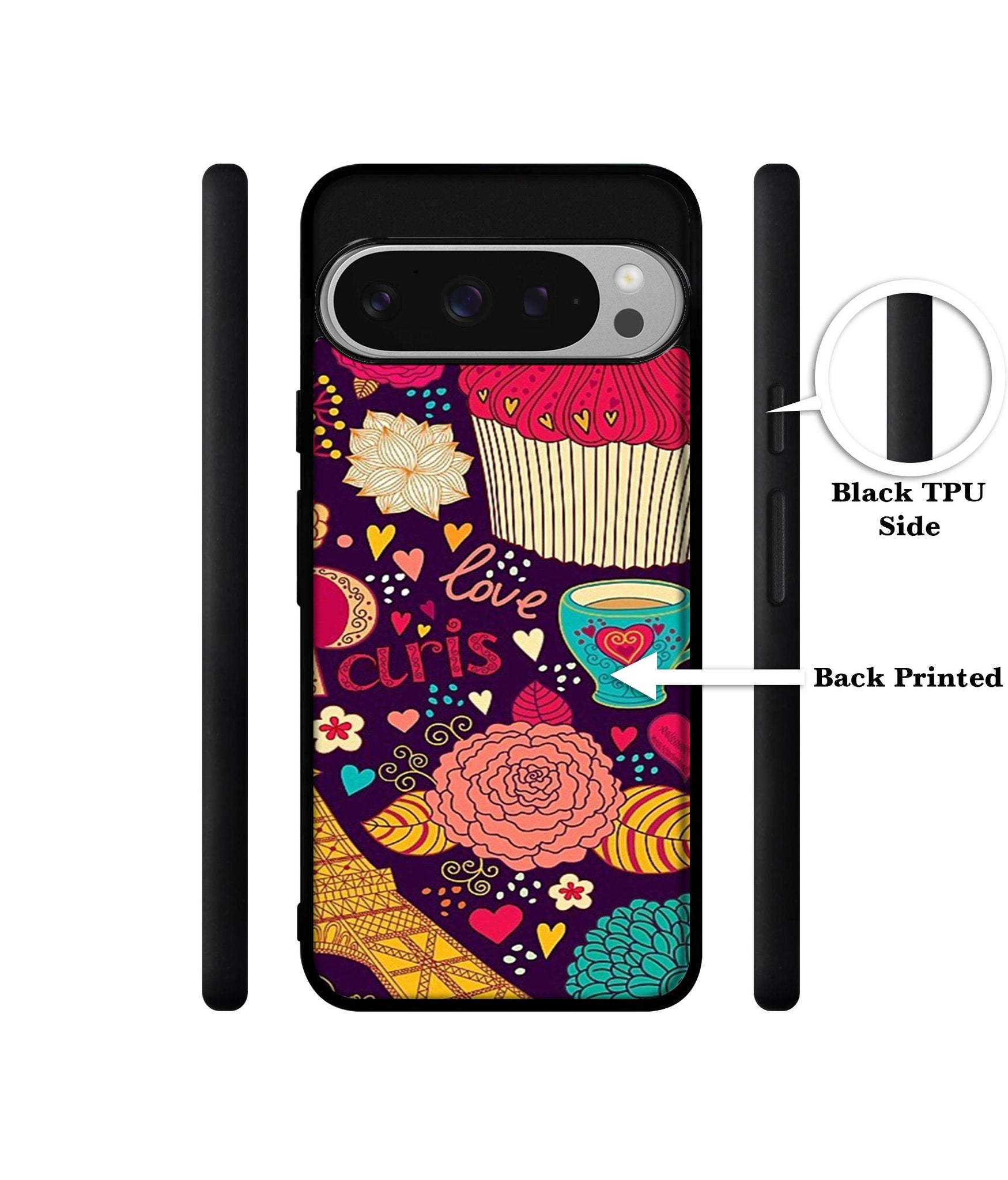 Paris Flower Love Design Designer 2D Printed Back Case Cover for Google Pixel 9 Pro 5G