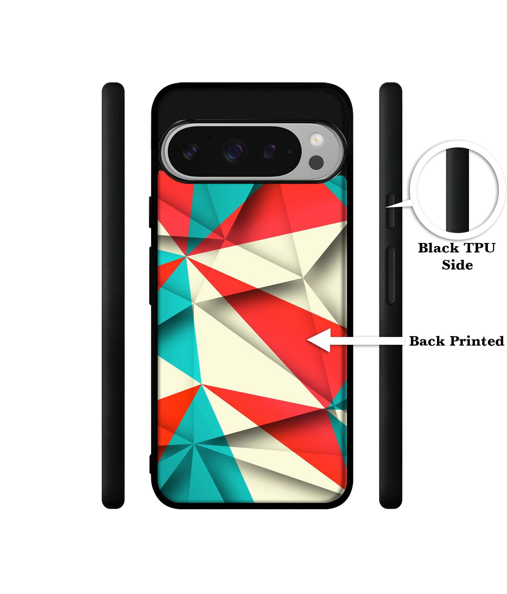 Red Blue White Pattern Design Designer 2D Printed Back Case Cover for Google Pixel 9 Pro 5G