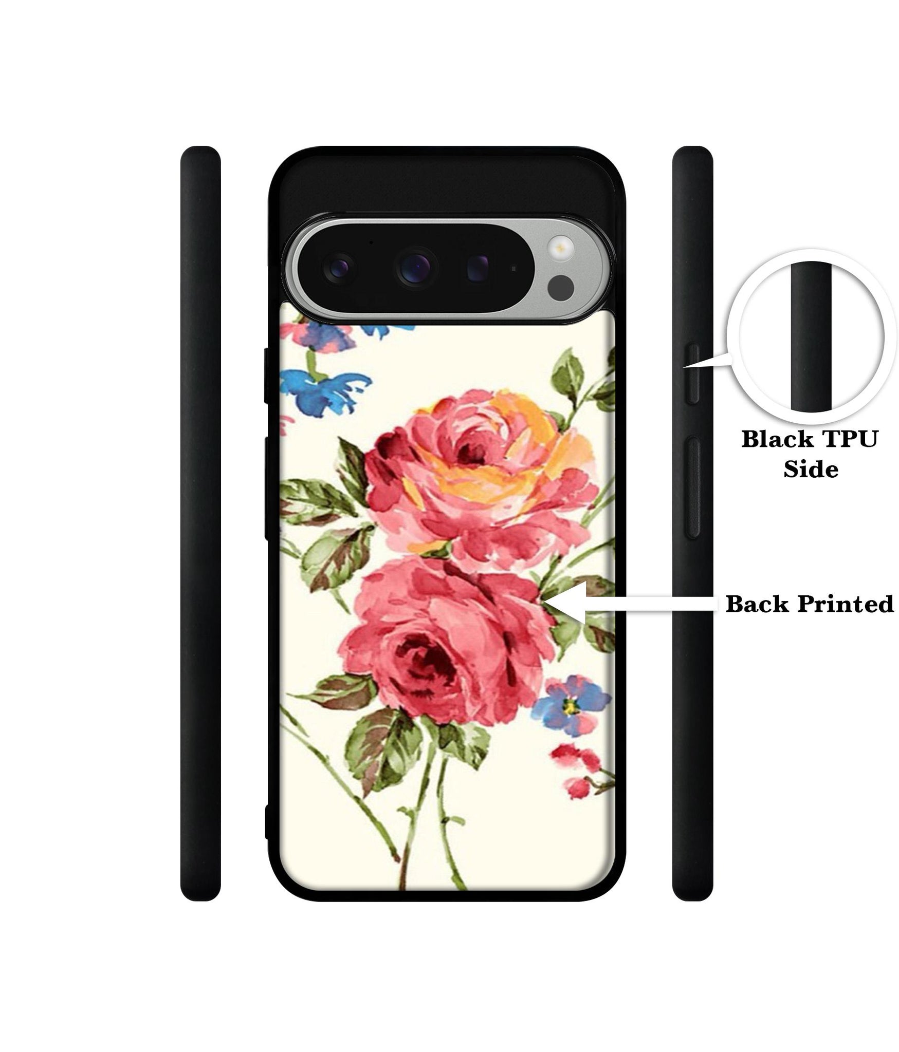 Vintage Painting Flower Design Designer 2D Printed Back Case Cover for Google Pixel 9 Pro 5G