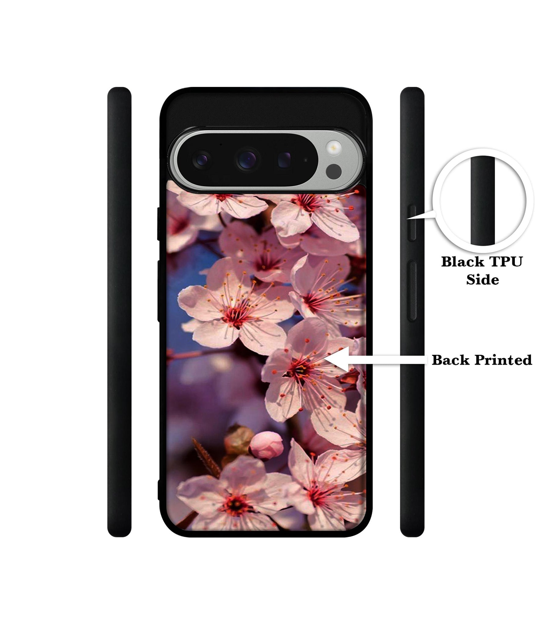 Pink Flowers Pattern Design Designer 2D Printed Back Case Cover for Google Pixel 9 Pro 5G