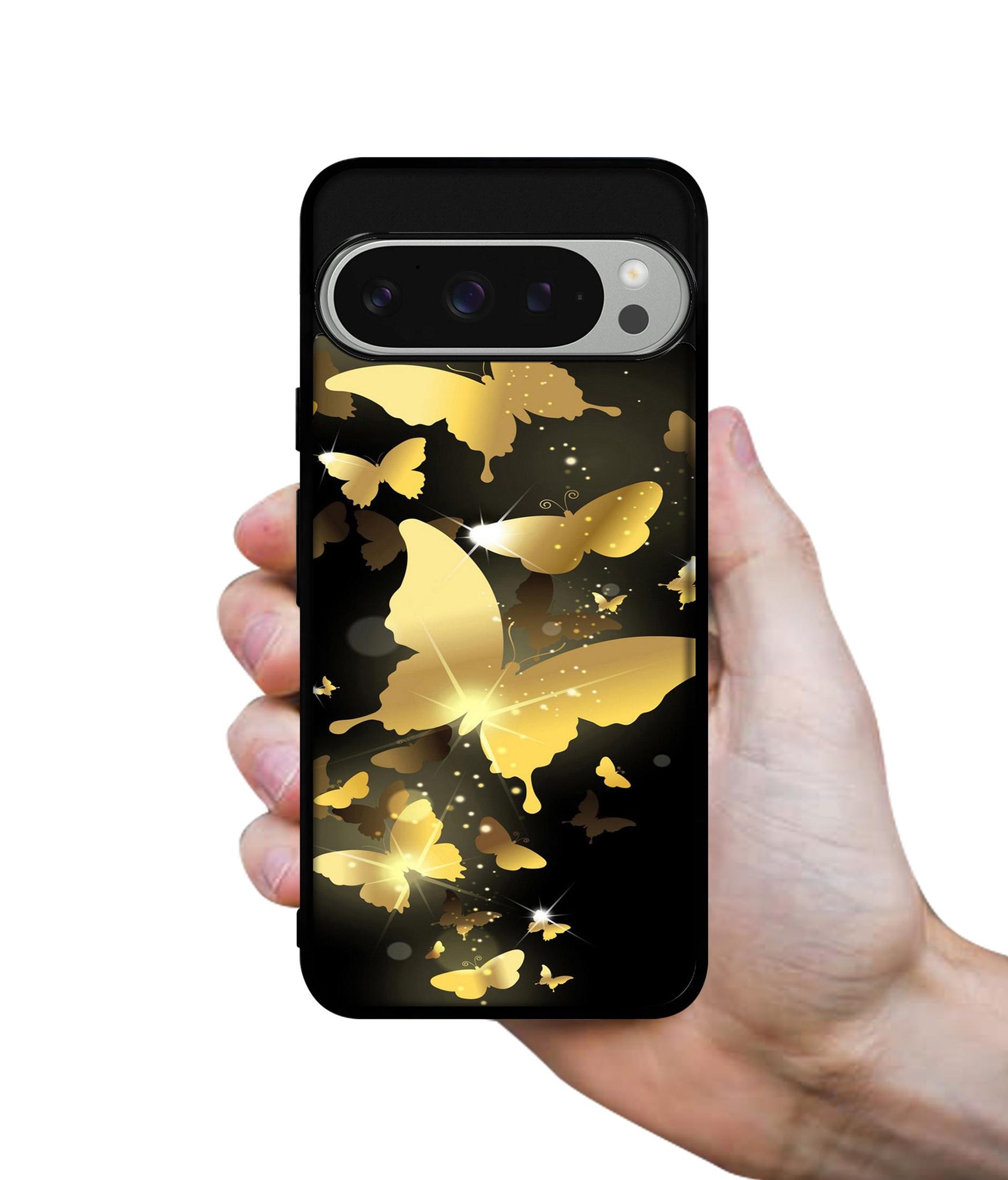 Golden Butterfly Pattern Design Designer 2D Printed Back Case Cover for Google Pixel 9 Pro 5G