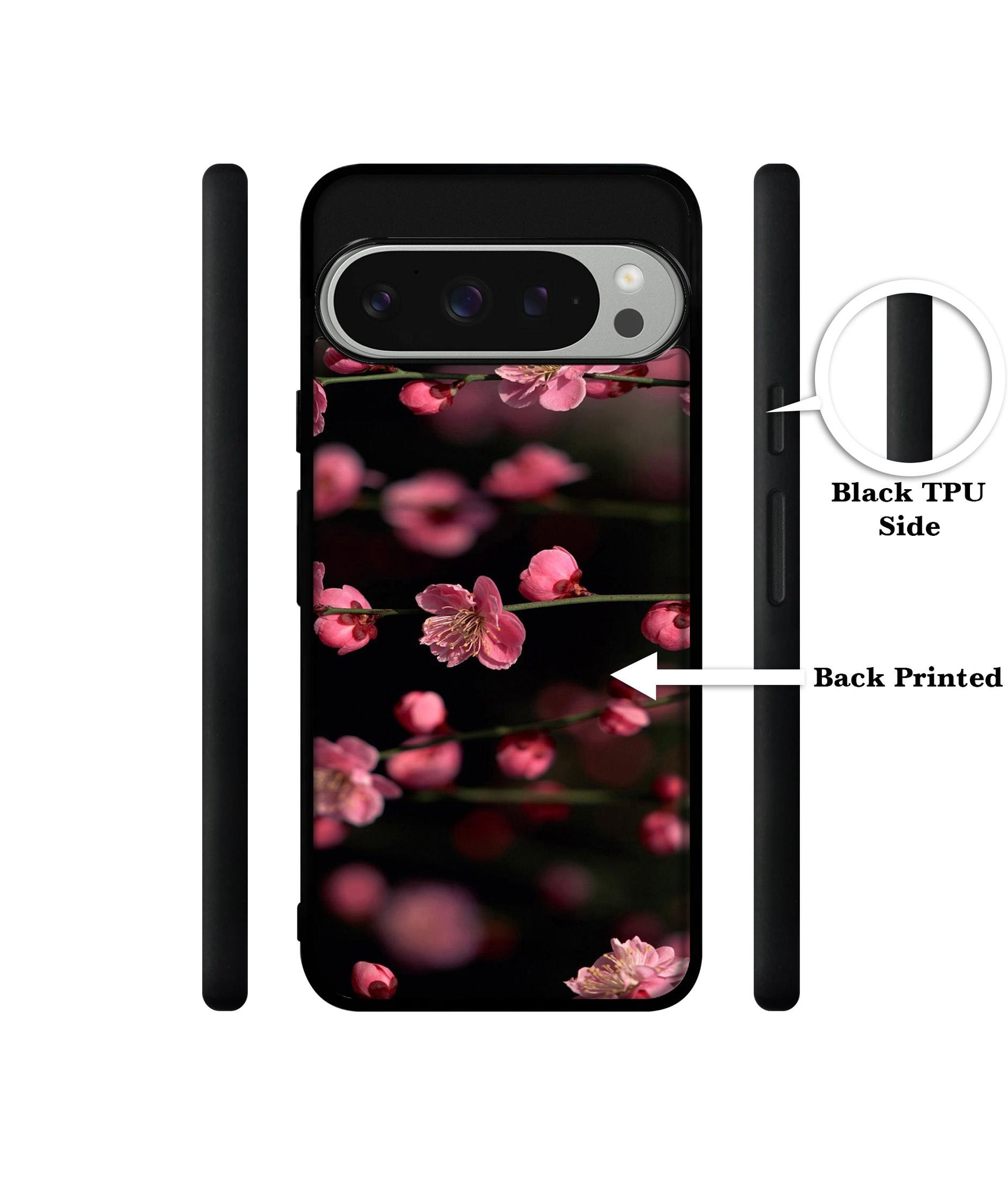 Pink Flowers Design Designer 2D Printed Back Case Cover for Google Pixel 9 Pro 5G