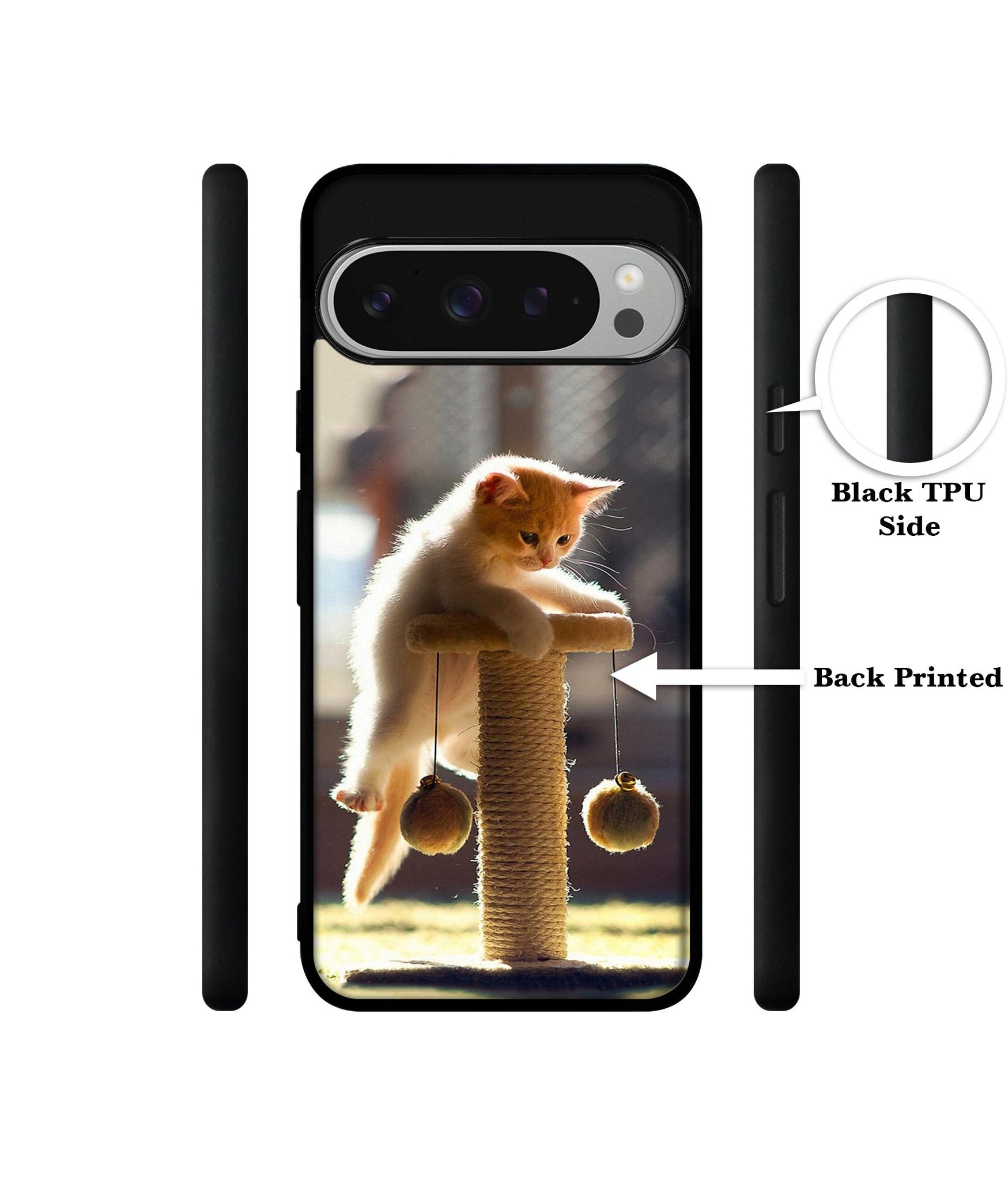 Cat Climbing Design Designer 2D Printed Back Case Cover for Google Pixel 9 Pro 5G