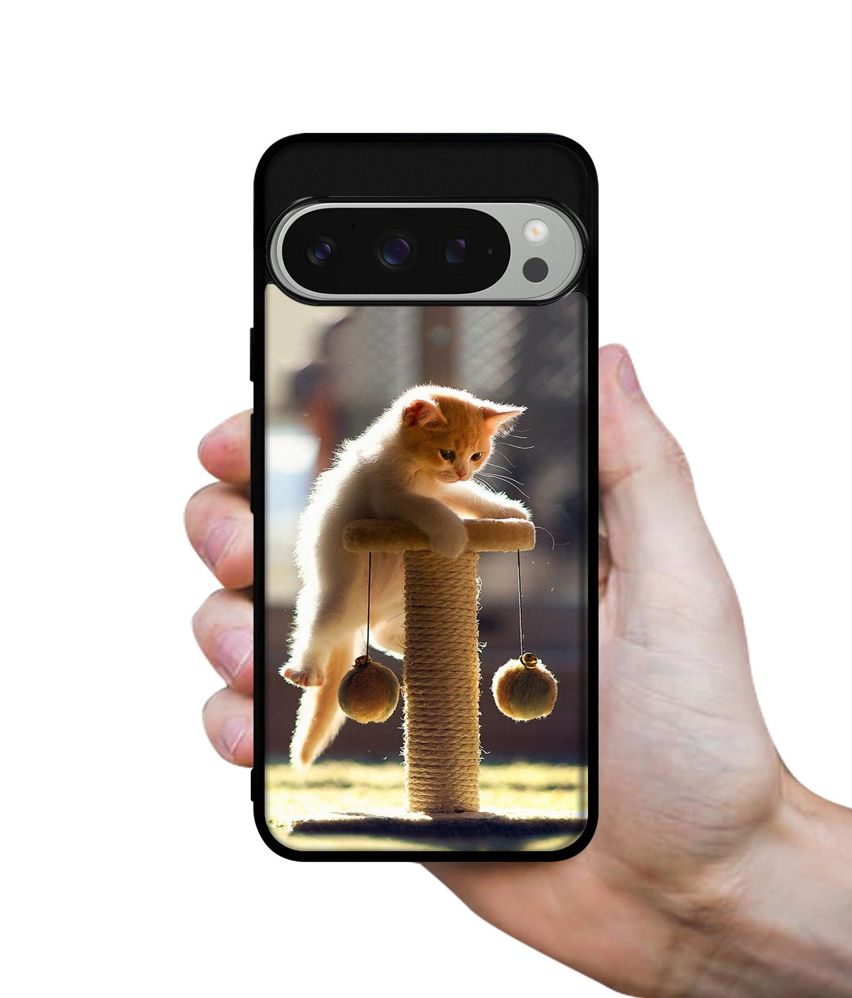 Cat Climbing Design Designer 2D Printed Back Case Cover for Google Pixel 9 Pro 5G