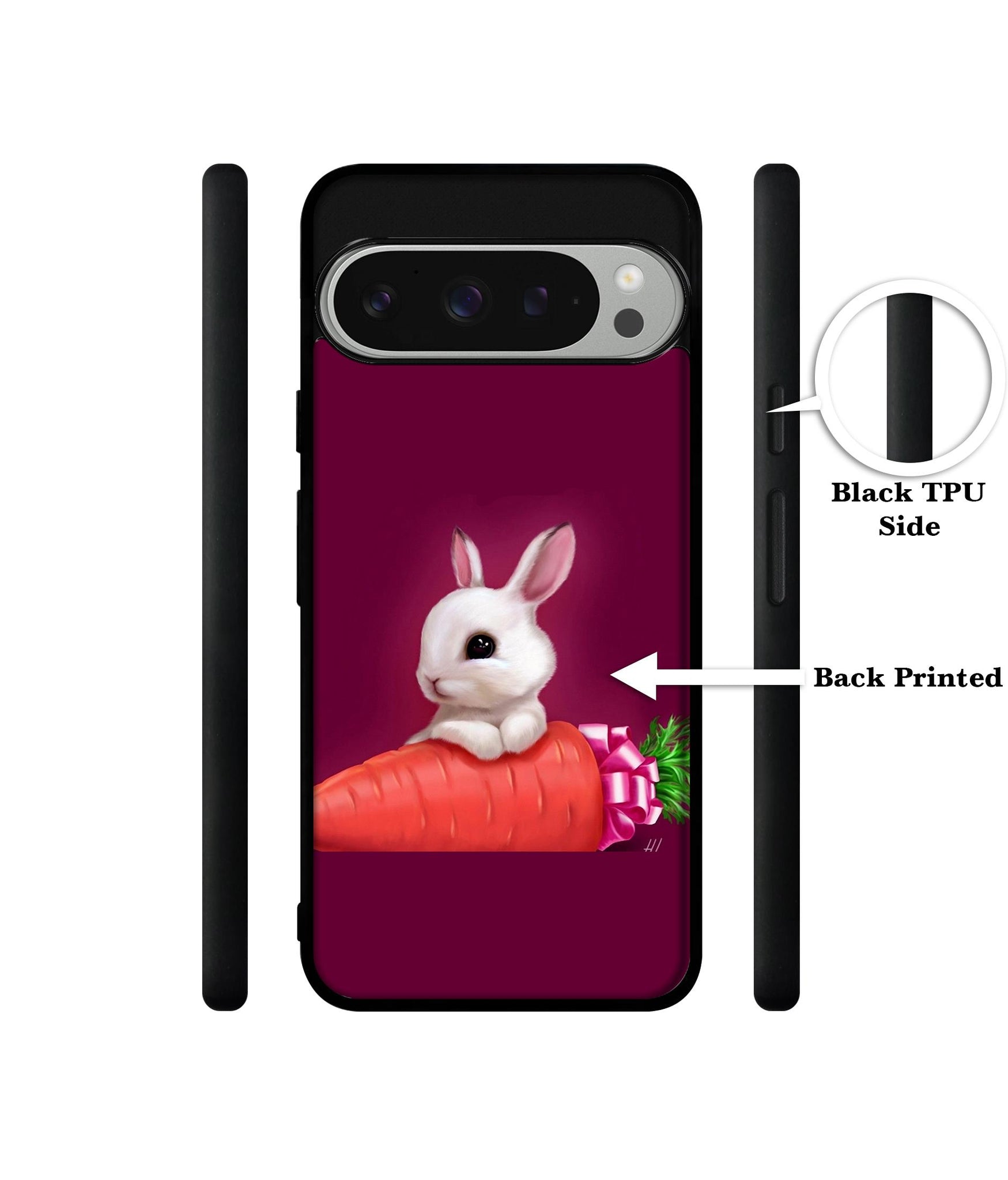 Bunny With Carrot Design Designer 2D Printed Back Case Cover for Google Pixel 9 Pro 5G