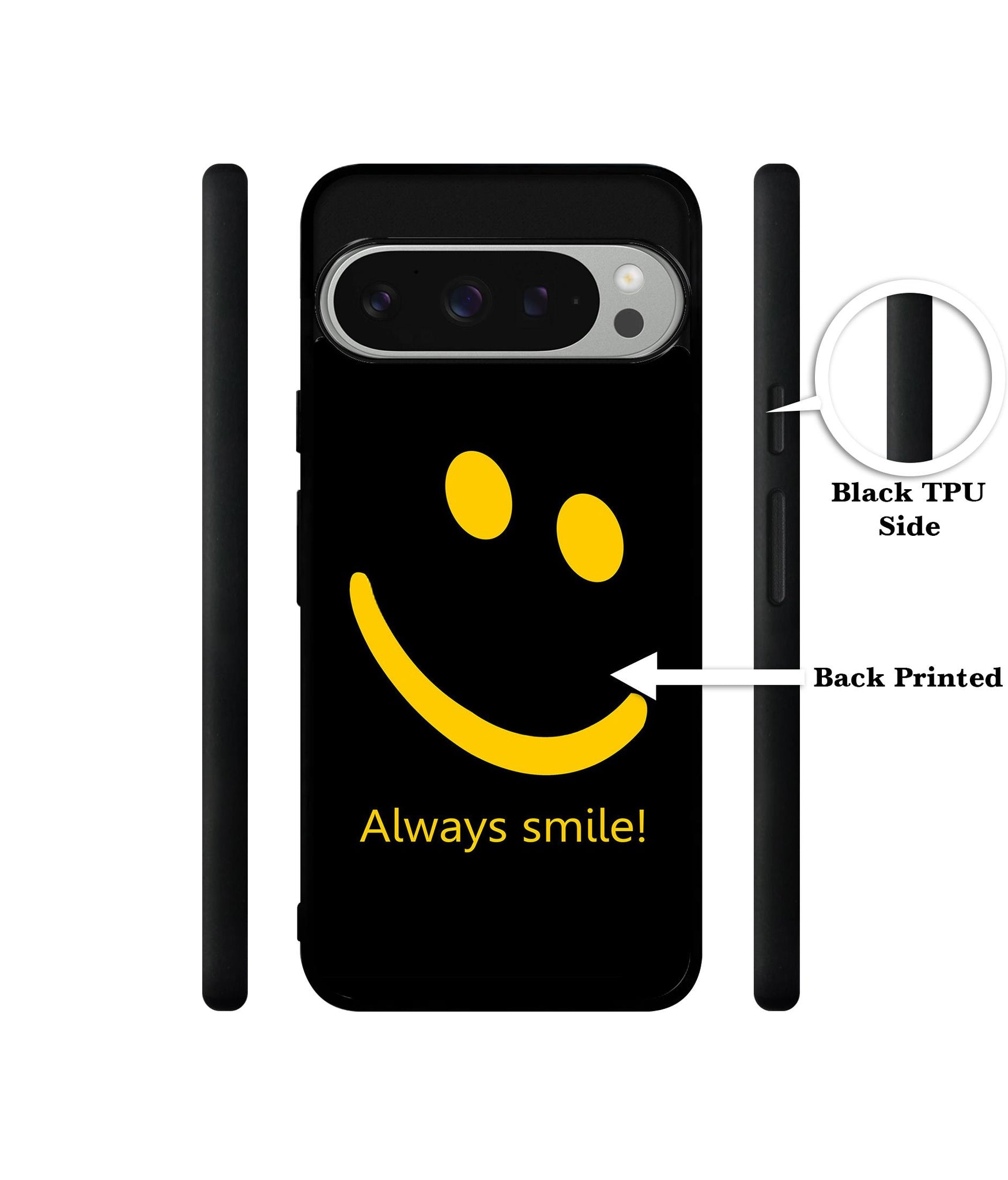 Always Smile Quote Design Designer 2D Printed Back Case Cover for Google Pixel 9 Pro 5G