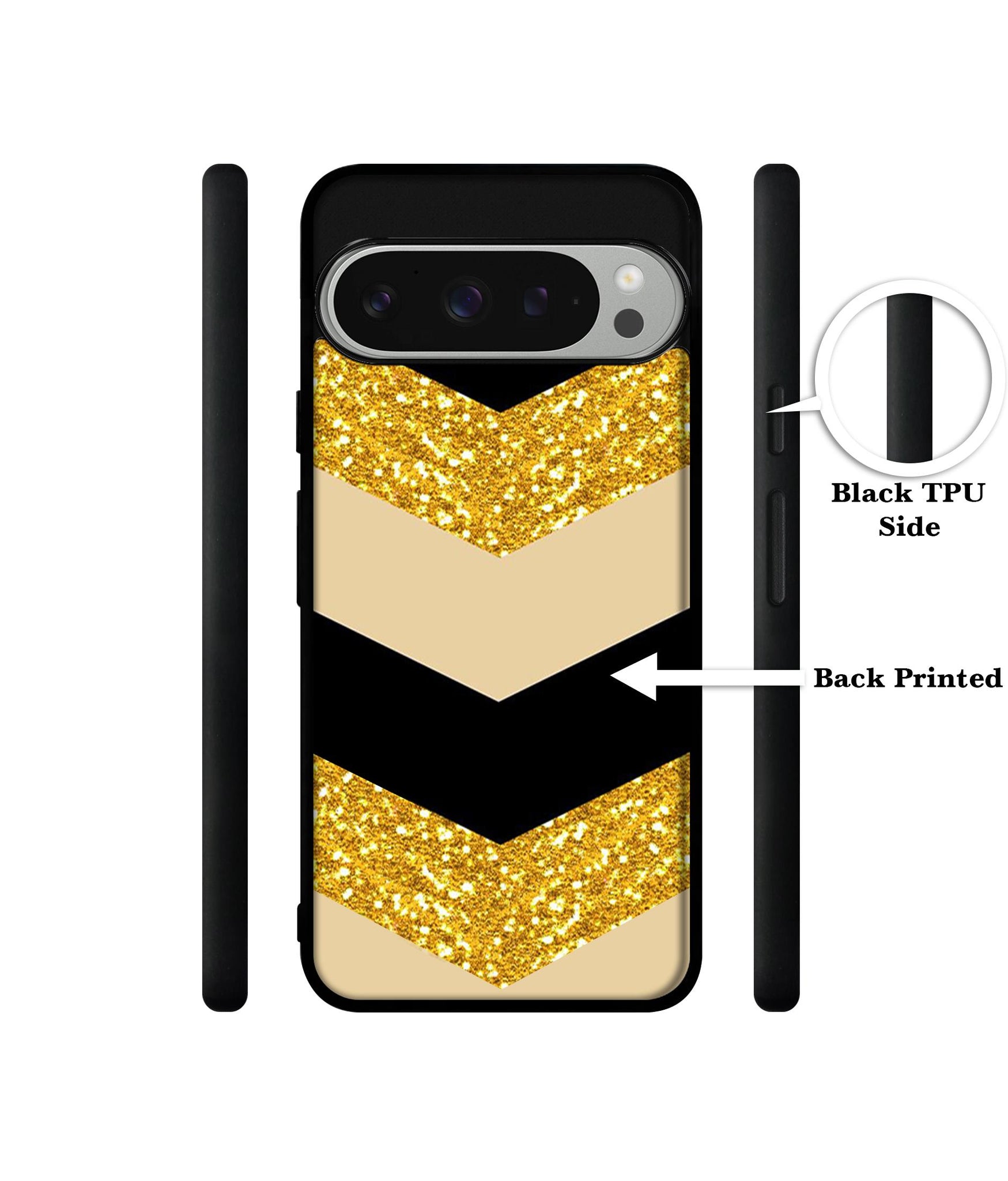 Black & Gold Design Designer 2D Printed Back Case Cover for Google Pixel 9 Pro 5G