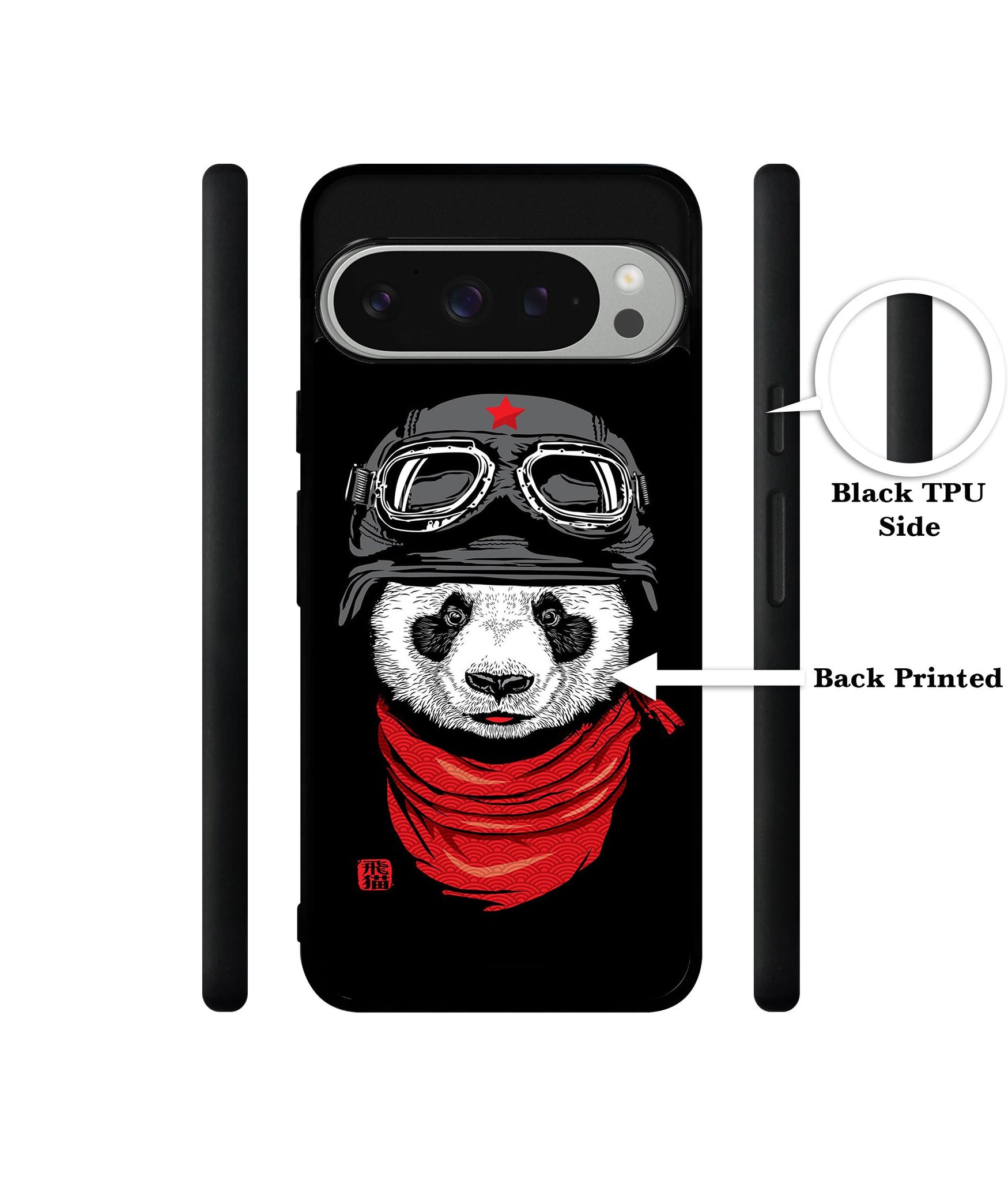 Biker Panda Design Designer 2D Printed Back Case Cover for Google Pixel 9 Pro 5G