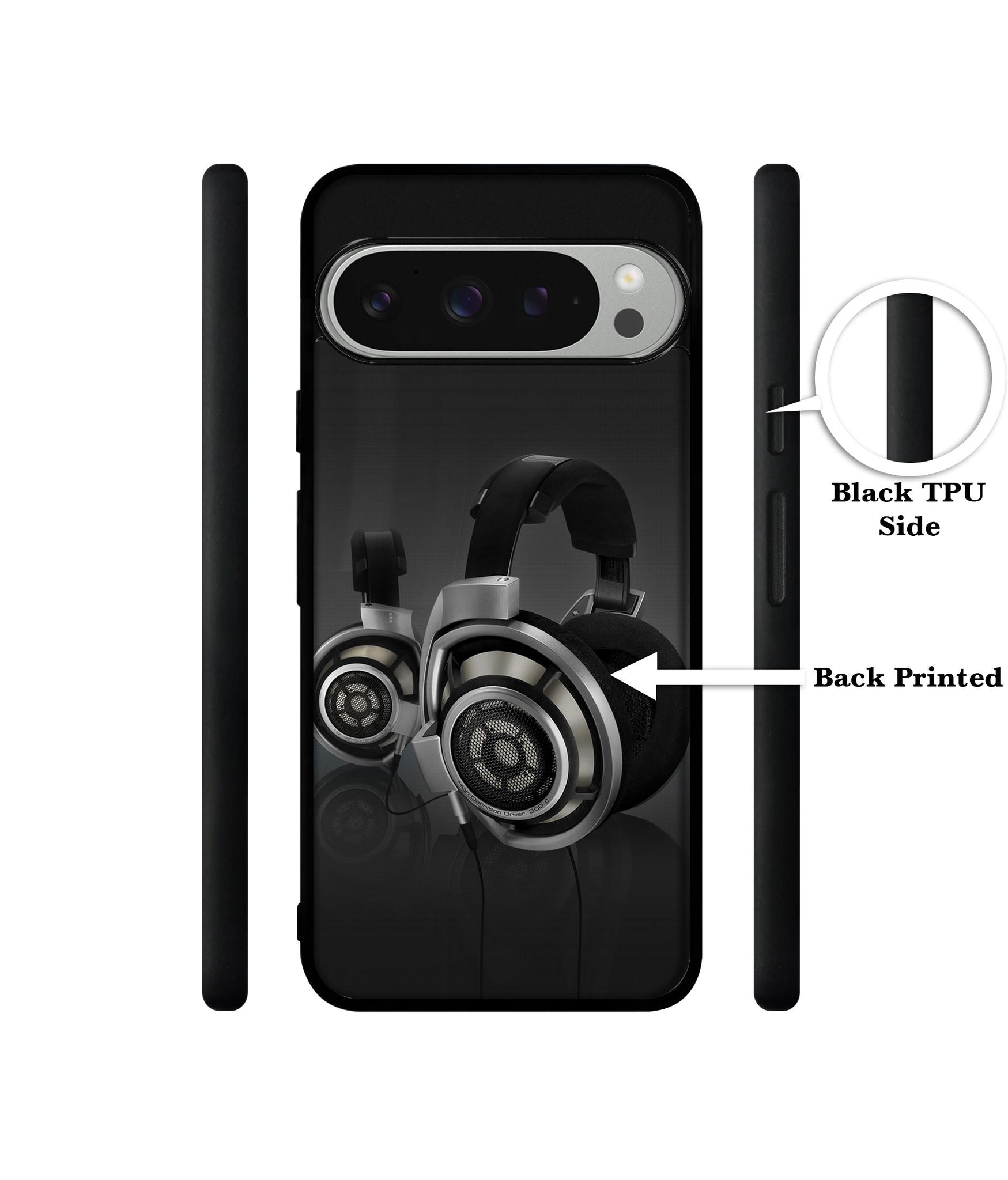 Head Phone Design Designer 2D Printed Back Case Cover for Google Pixel 9 Pro 5G