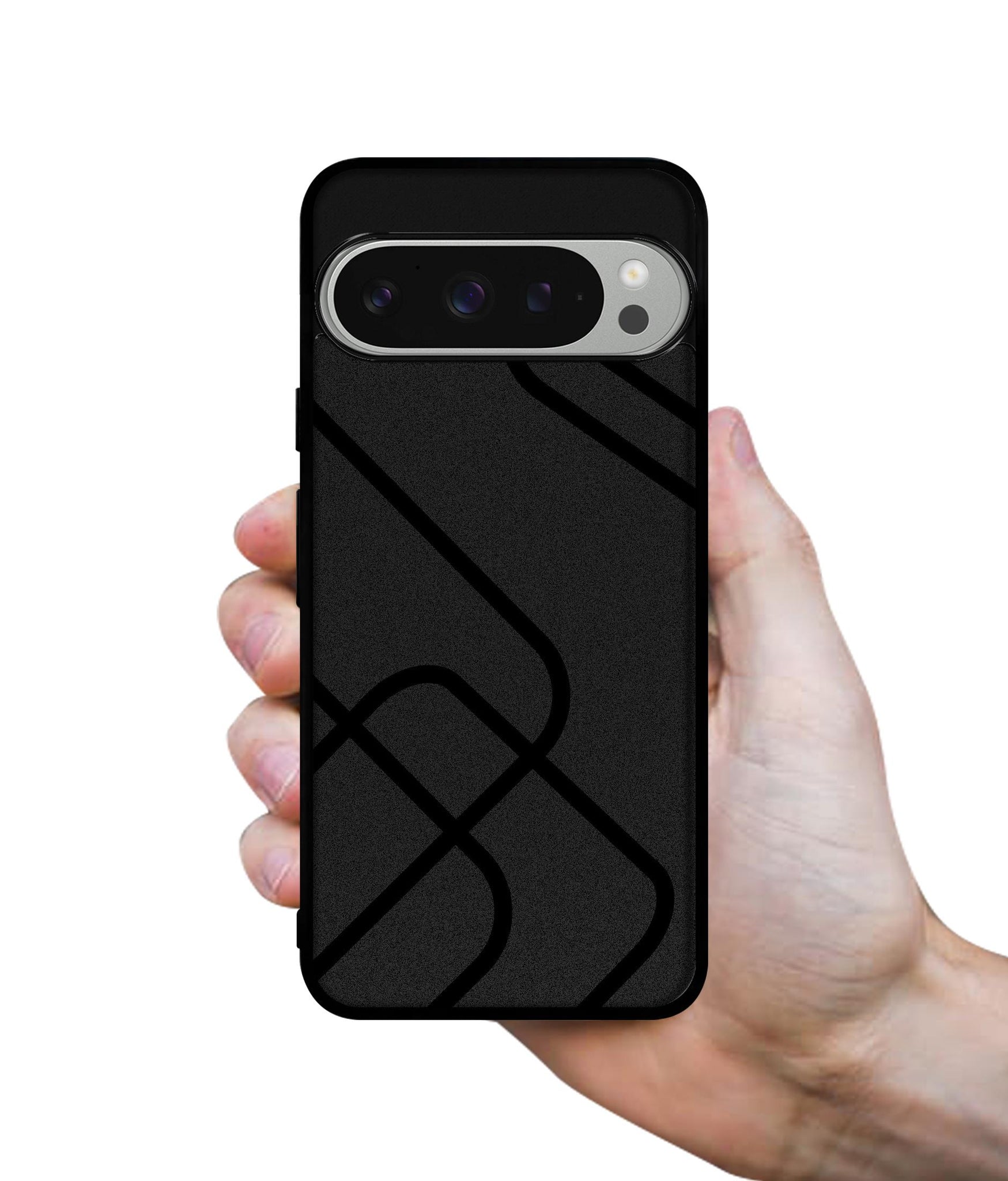 Zig-Zag Black Line Design Designer 2D Printed Back Case Cover for Google Pixel 9 Pro 5G
