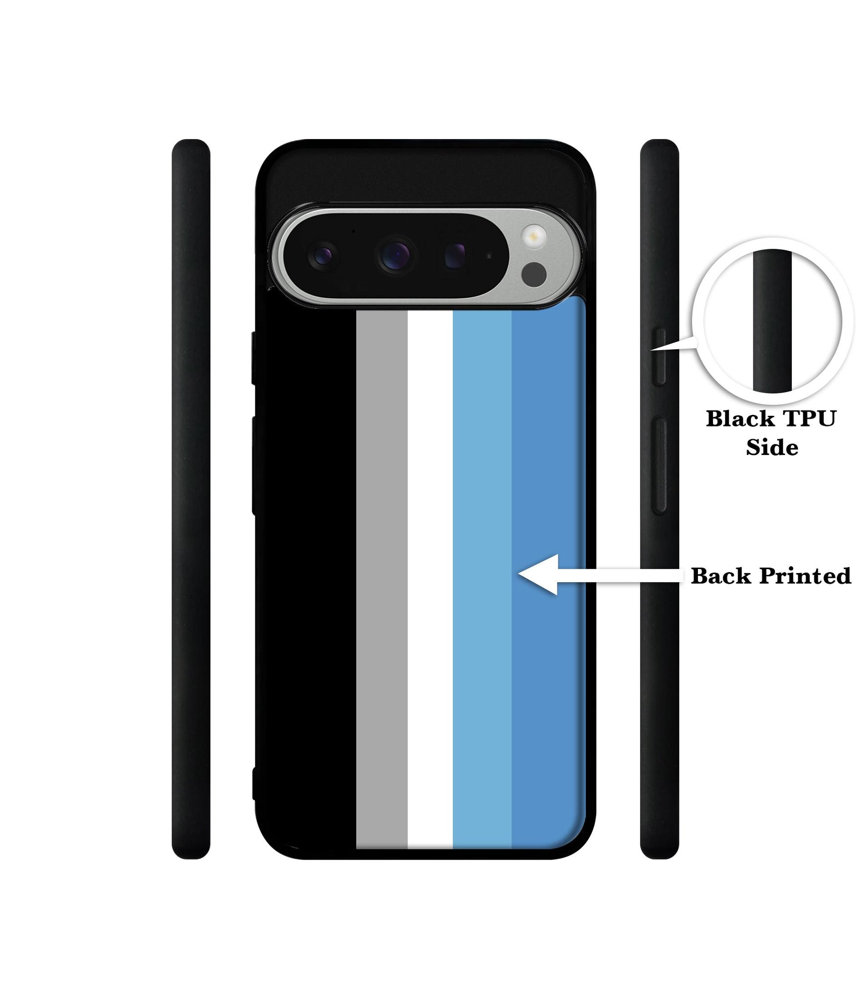 White and Blue Lines Design Designer 2D Printed Back Case Cover for Google Pixel 9 Pro 5G