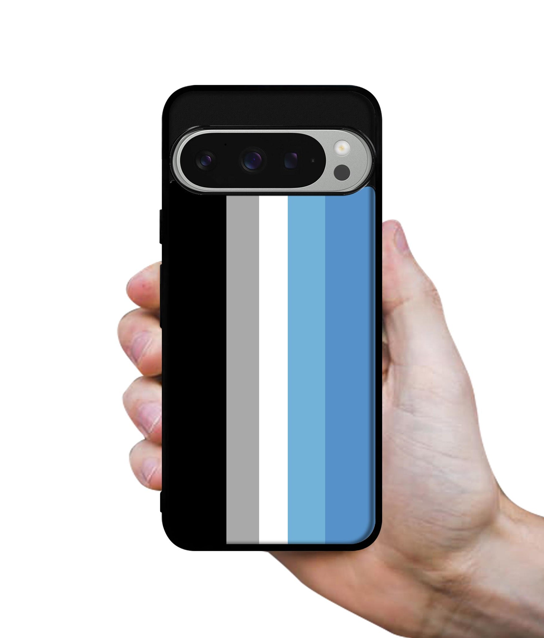 White and Blue Lines Design Designer 2D Printed Back Case Cover for Google Pixel 9 Pro 5G