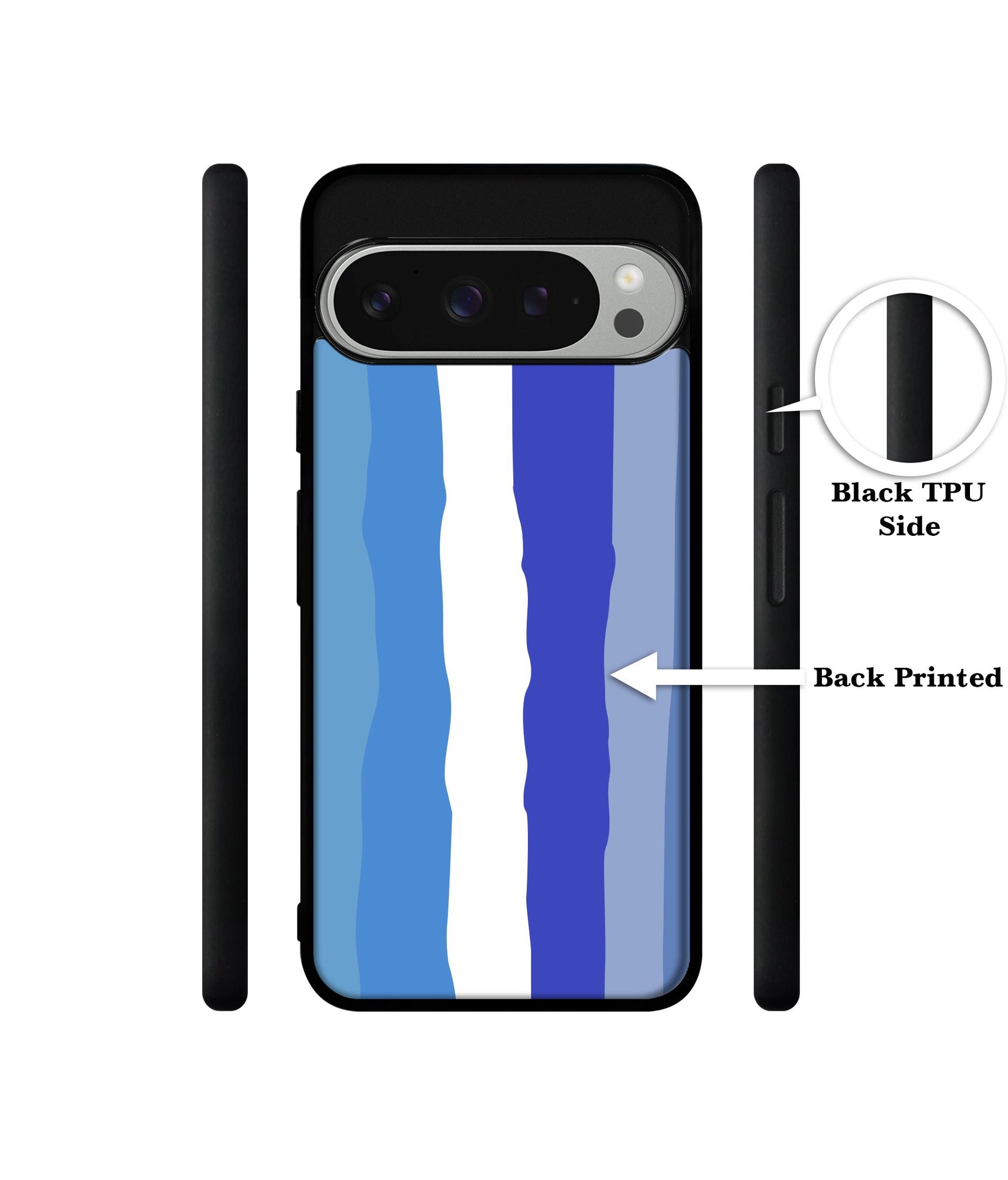 Blue Stripes Rainbow Design Designer 2D Printed Back Case Cover for Google Pixel 9 Pro 5G