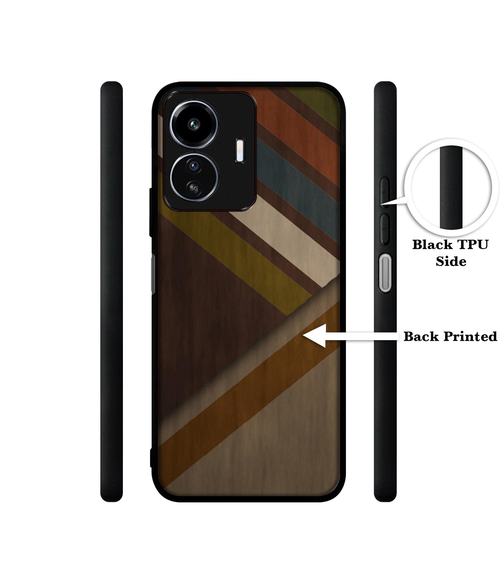 Colorful Wooden Pattern Design Designer 2D Printed Back Case Cover for iQOO Z6 Lite 5G
