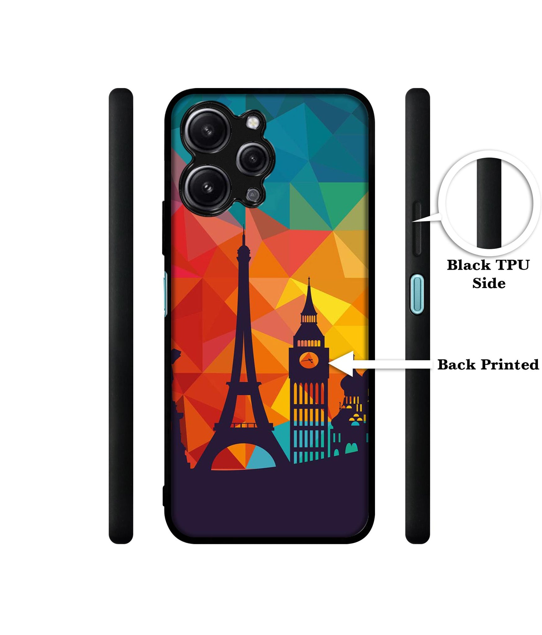 Colored Paris Design Designer 2D Printed Back Case Cover for Mi Redmi 12 4G