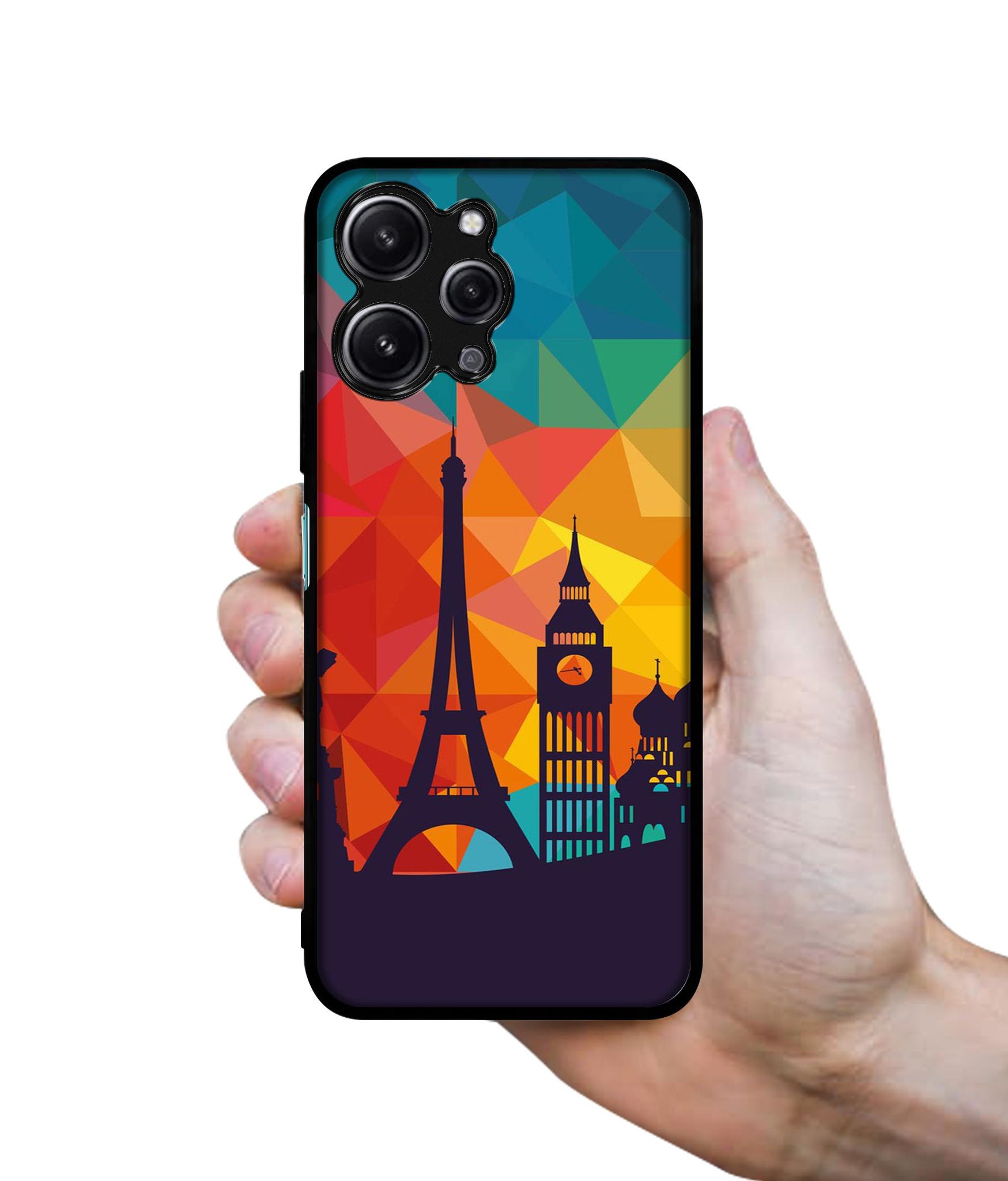 Colored Paris Design Designer 2D Printed Back Case Cover for Mi Redmi 12 4G