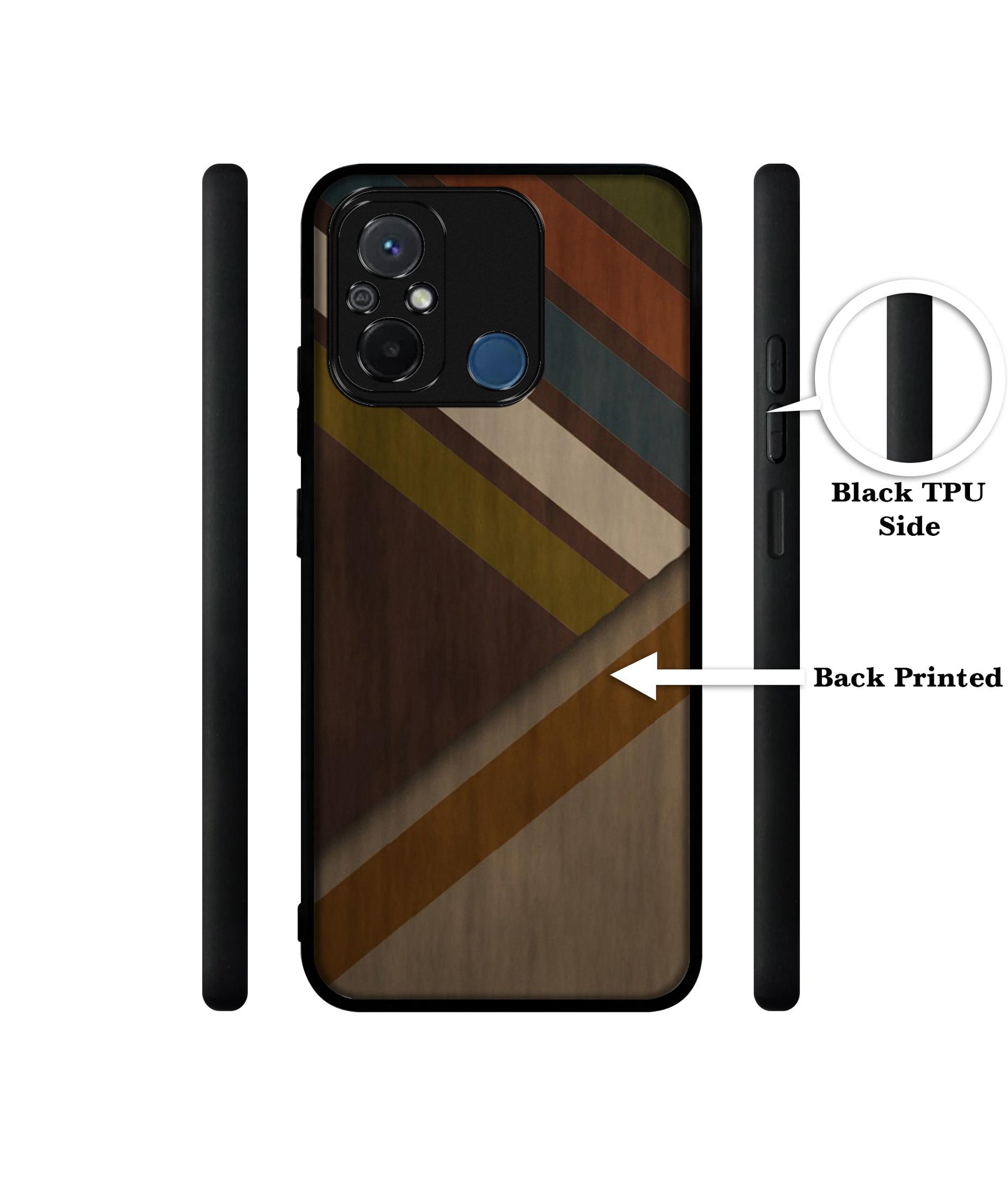 Colorful Wooden Pattern Design Designer 2D Printed Back Case Cover for Mi Redmi 12C 4G / Poco C55 4G