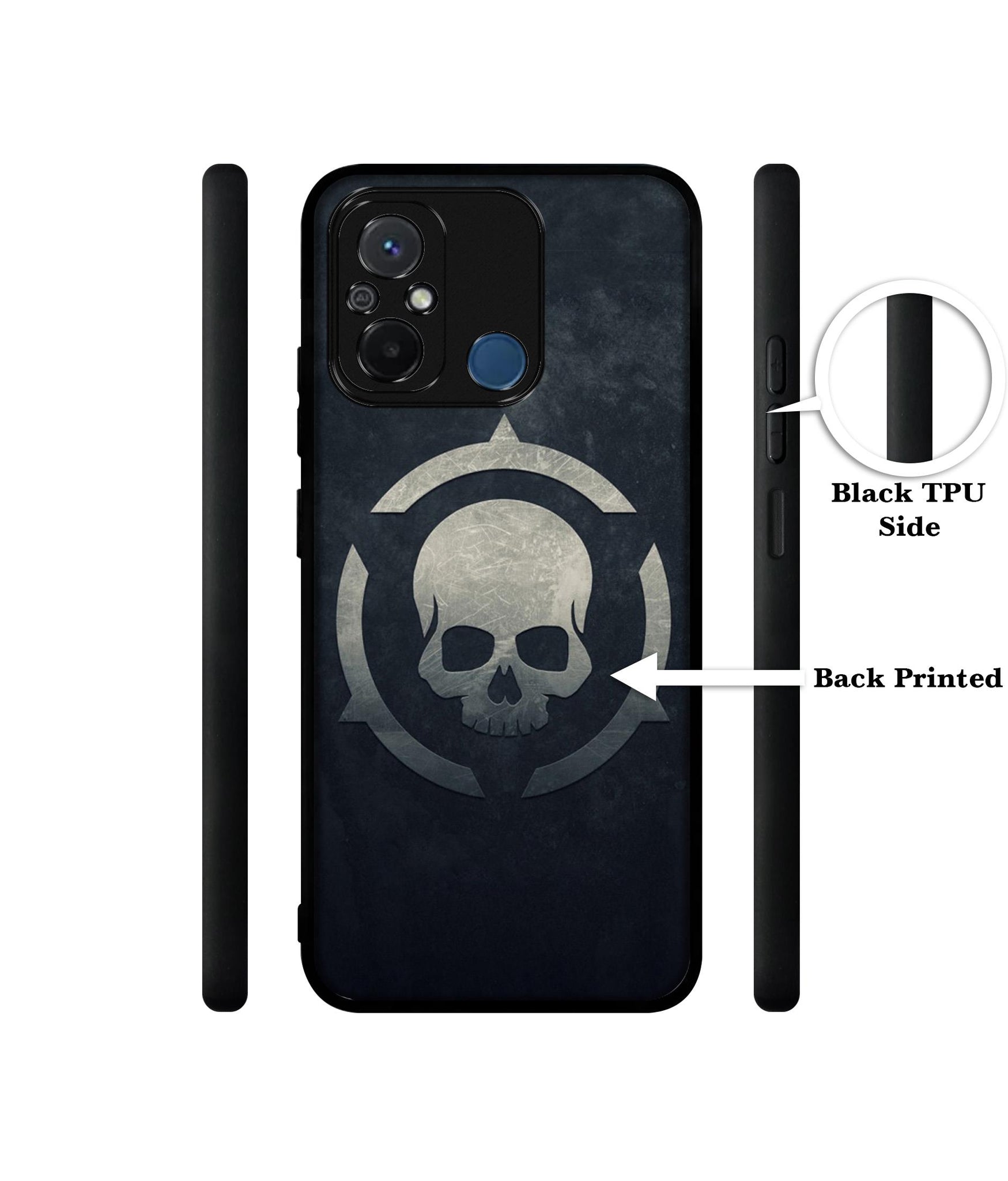 Skull Pattern Print Design Designer 2D Printed Back Case Cover for Mi Redmi 12C 4G / Poco C55 4G