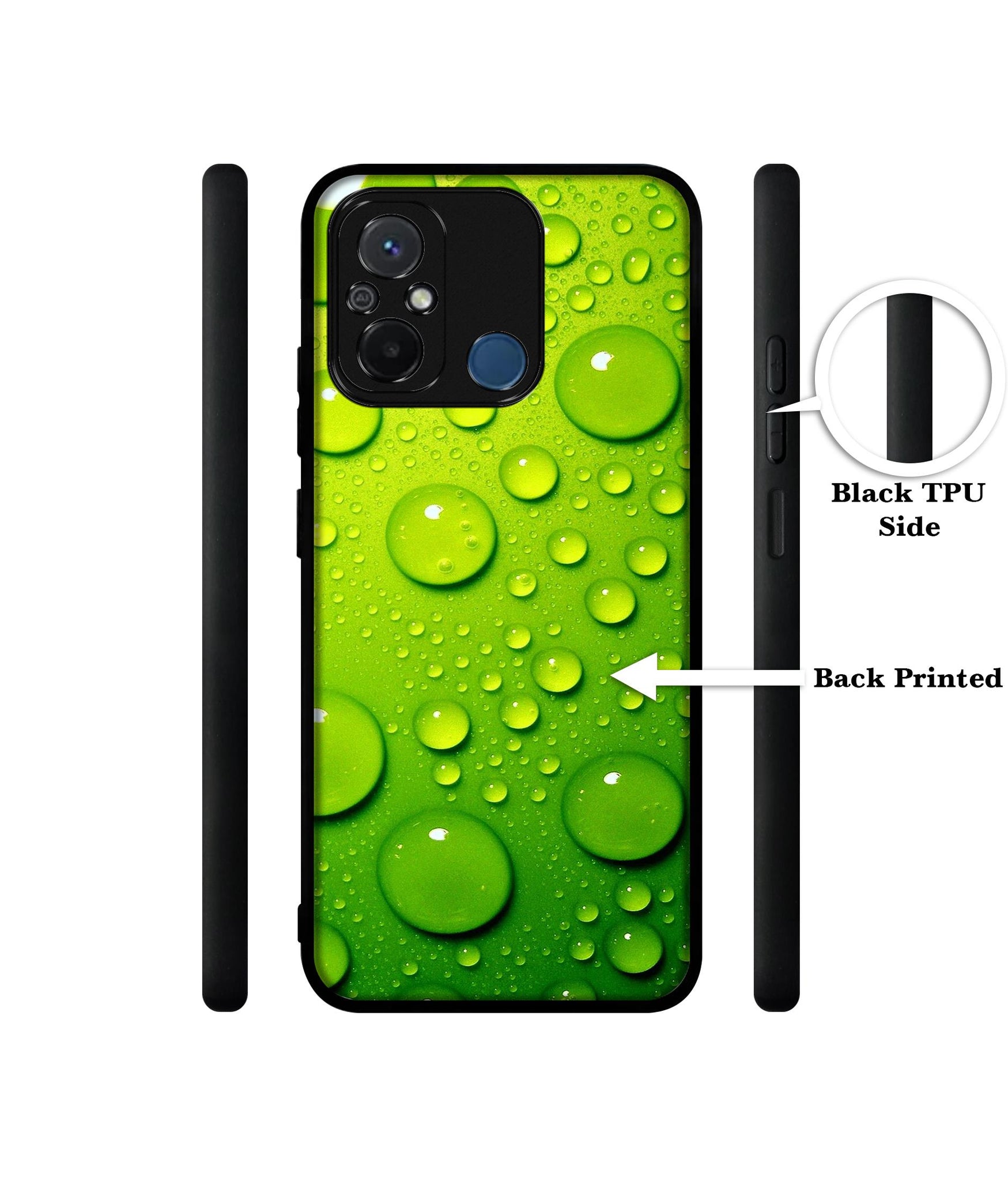 Green Bubbles Design Designer 2D Printed Back Case Cover for Mi Redmi 12C 4G / Poco C55 4G