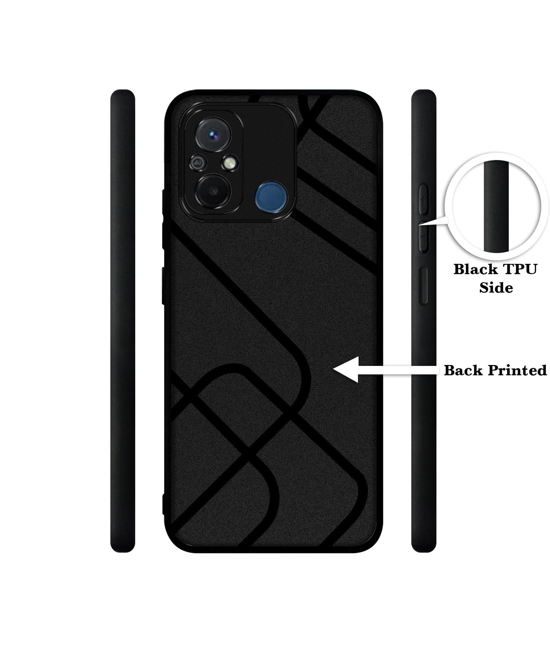 Zig-Zag Black Line Design Designer 2D Printed Back Case Cover for Mi Redmi 12C 4G / Poco C55 4G