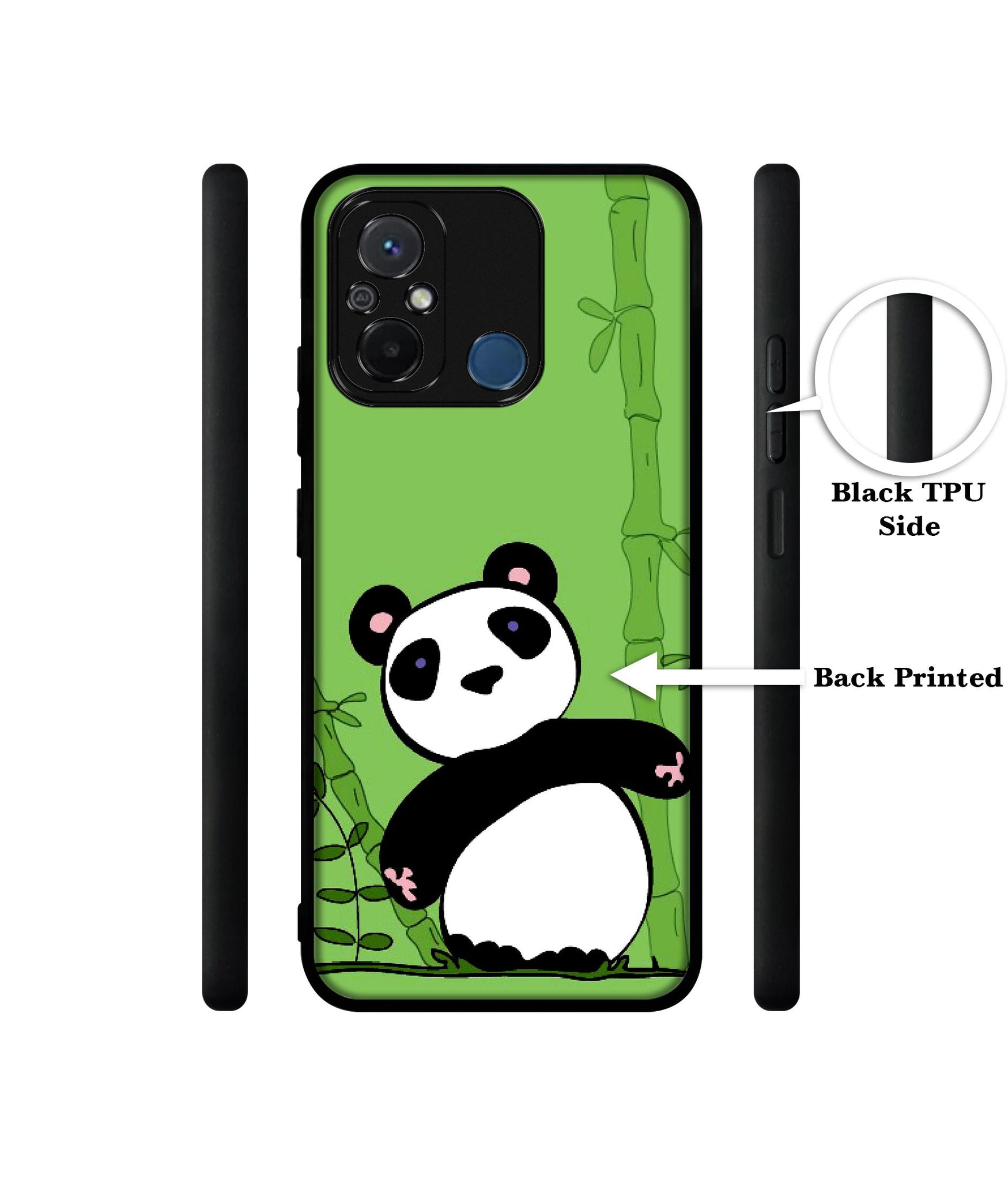 Panda with Bamboo Design Designer 2D Printed Back Case Cover for Mi Redmi 12C 4G / Poco C55 4G