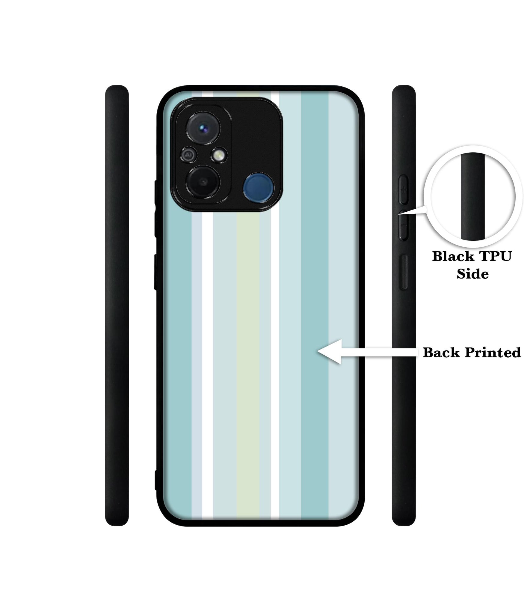 Light Green Stripes Design Designer 2D Printed Back Case Cover for Mi Redmi 12C 4G / Poco C55 4G