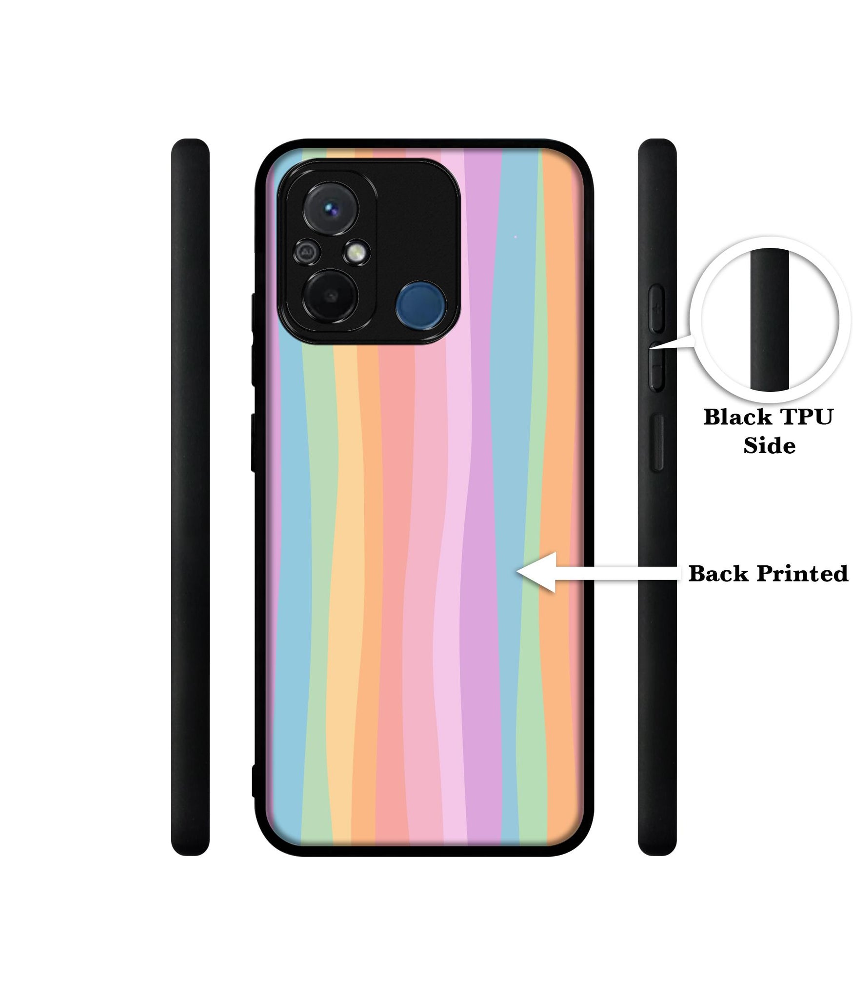 Cool Rainbow Design Designer 2D Printed Back Case Cover for Mi Redmi 12C 4G / Poco C55 4G