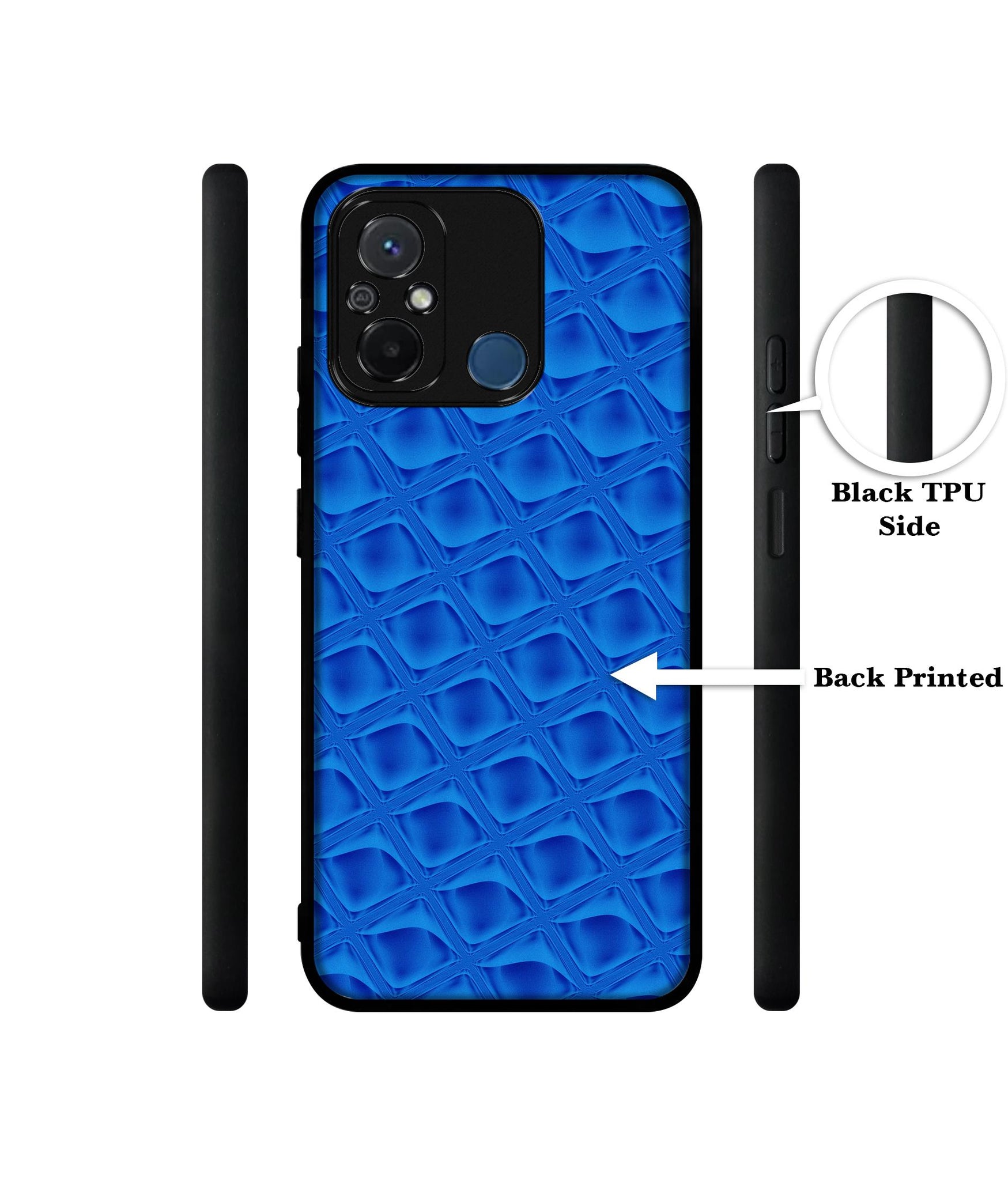 Blue Diamond Design Designer 2D Printed Back Case Cover for Mi Redmi 12C 4G / Poco C55 4G