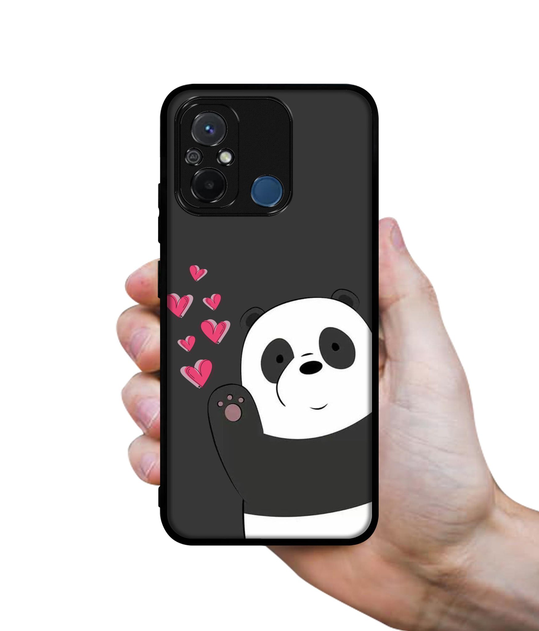 Love Panda Design Designer 2D Printed Back Case Cover for Mi Redmi 12C 4G / Poco C55 4G