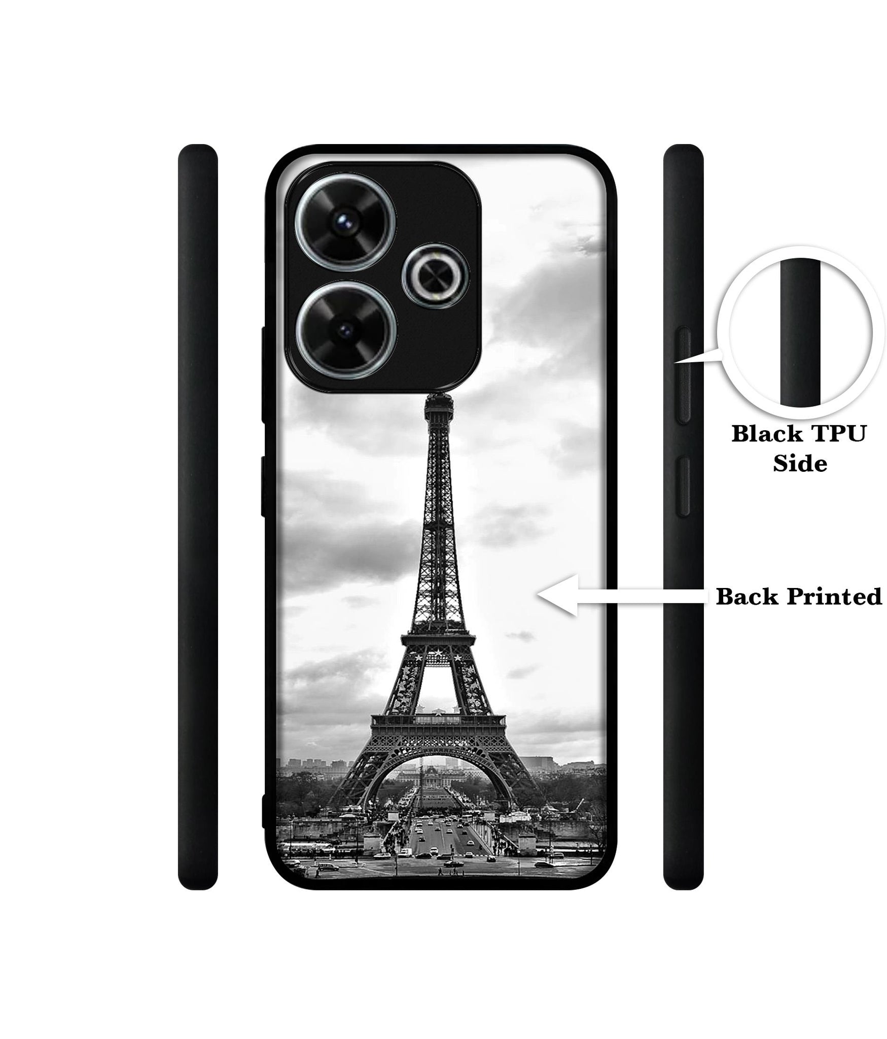 Eiffel Tower Design Designer 2D Printed Back Case Cover for Mi Redmi 13 5G / Poco M6 Plus 5G