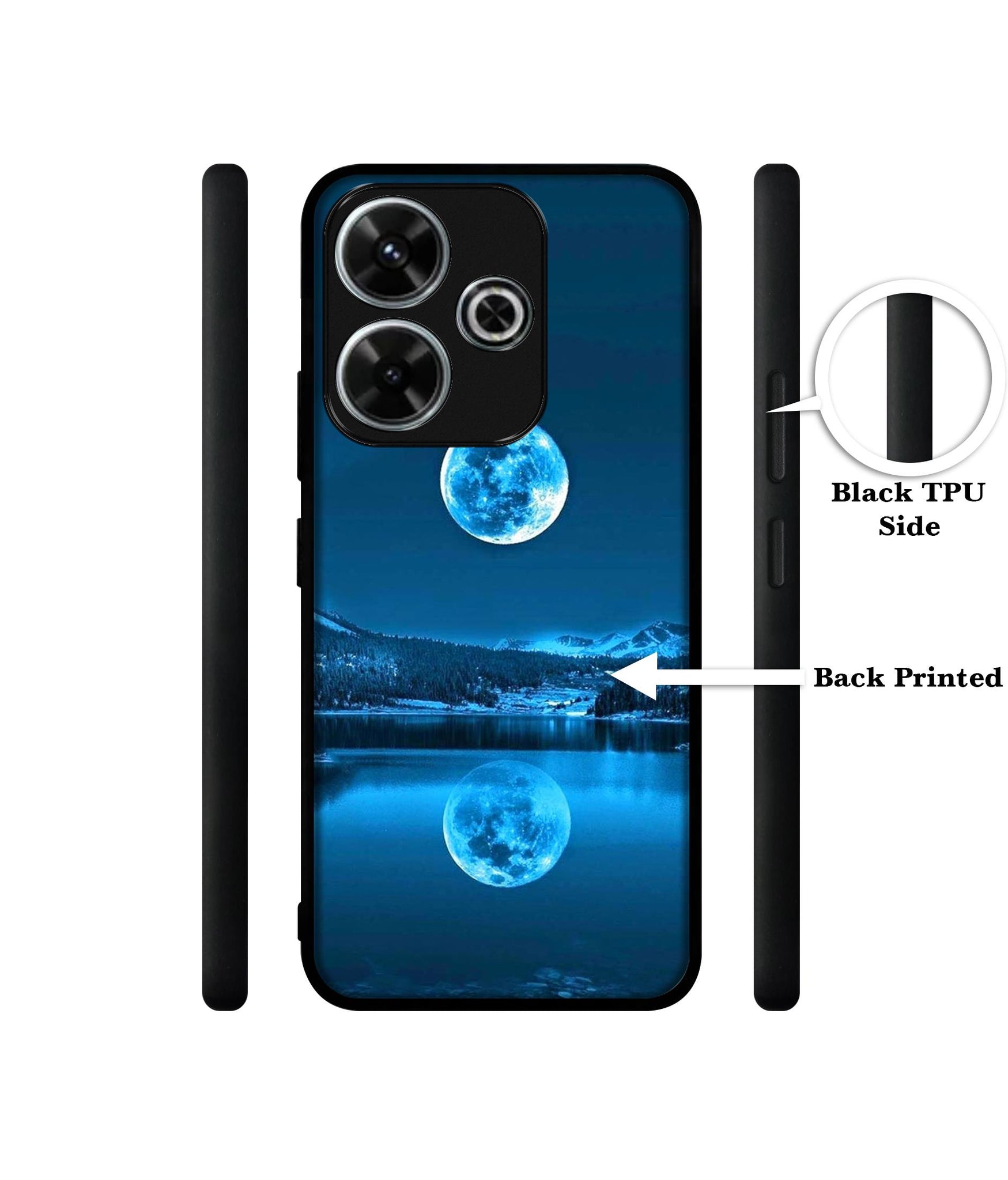 Awesome Moon Design Designer 2D Printed Back Case Cover for Mi Redmi 13 5G / Poco M6 Plus 5G