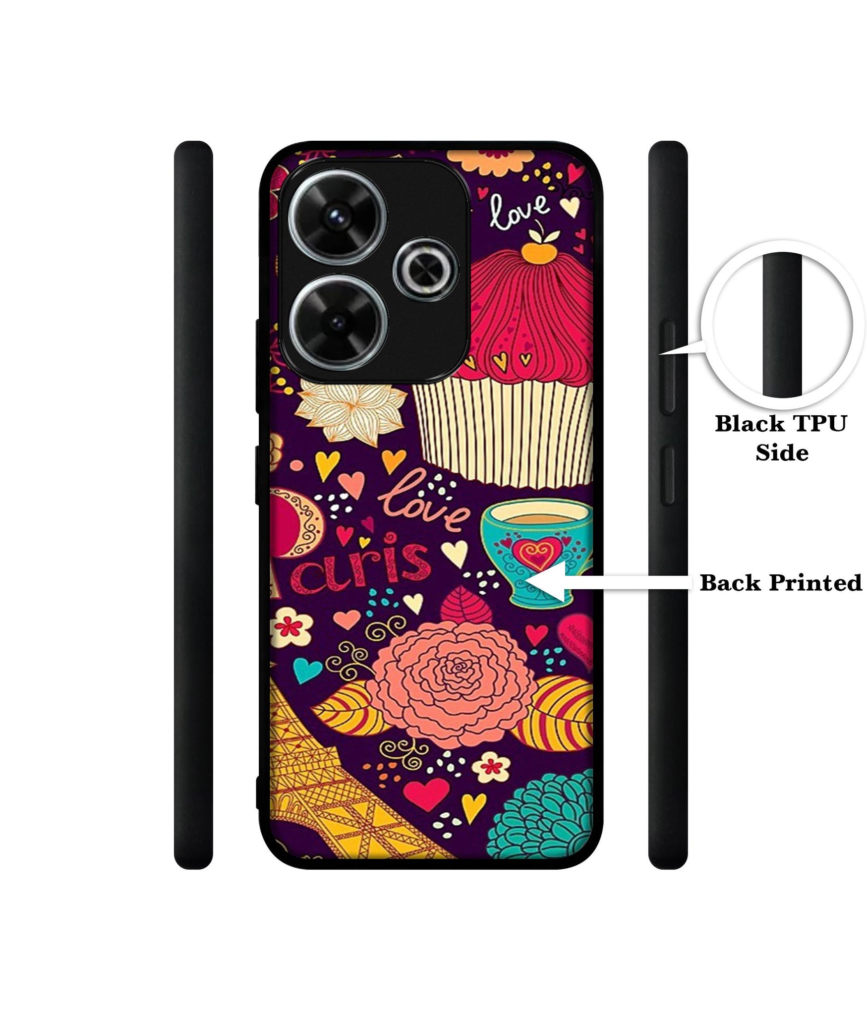 Paris Flower Love Design Designer 2D Printed Back Case Cover for Mi Redmi 13 5G / Poco M6 Plus 5G
