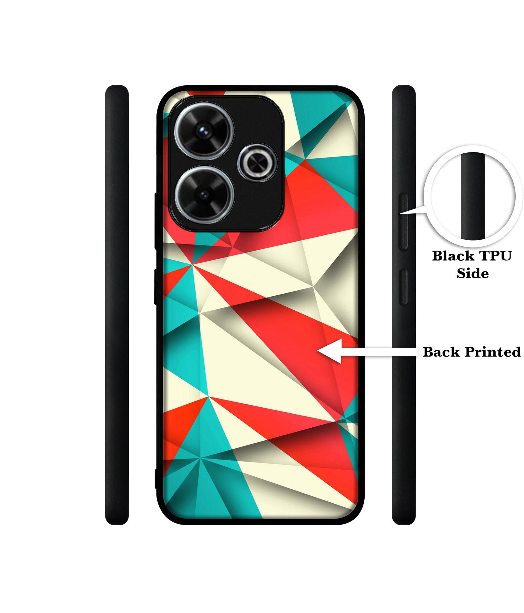 Red Blue White Pattern Design Designer 2D Printed Back Case Cover for Mi Redmi 13 5G / Poco M6 Plus 5G
