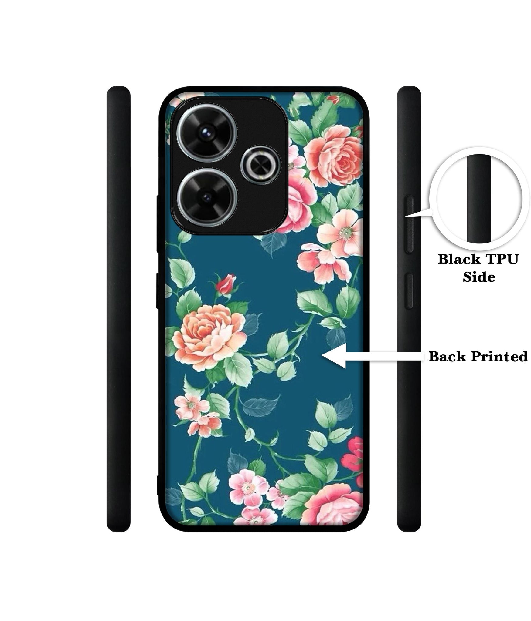 Vintage Floral Design Designer 2D Printed Back Case Cover for Mi Redmi 13 5G / Poco M6 Plus 5G