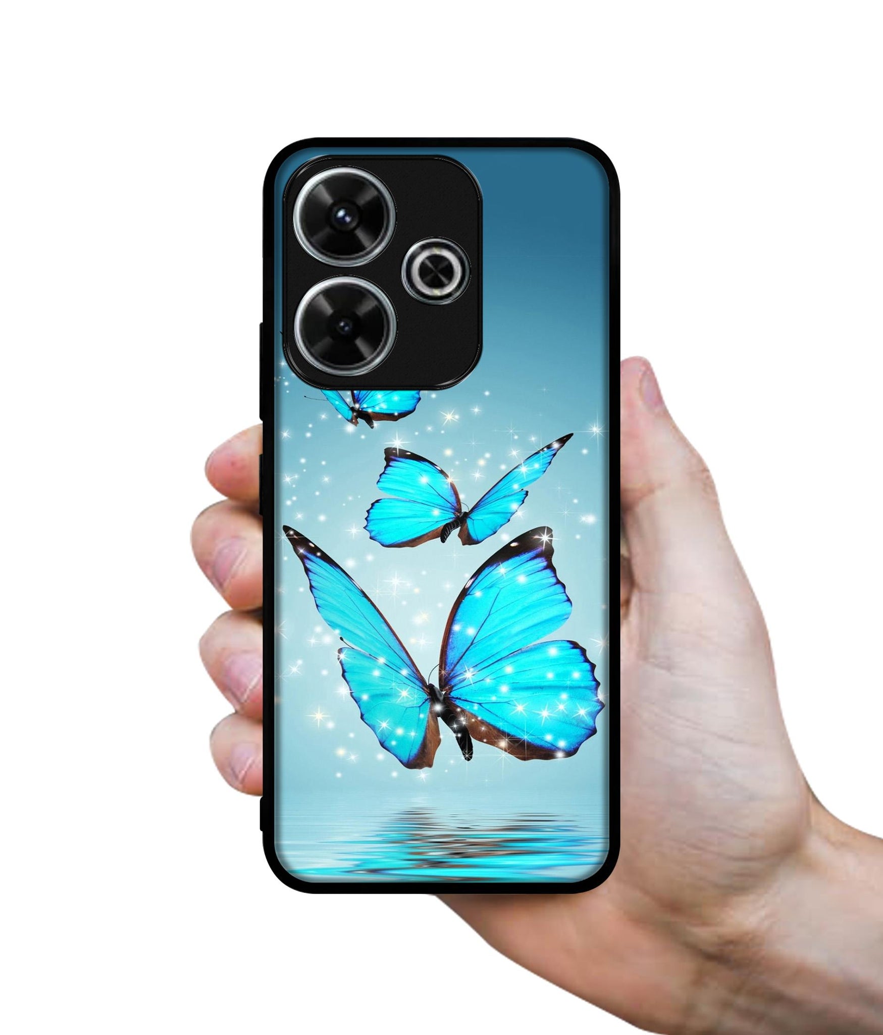 Flying Butterflies Design Designer 2D Printed Back Case Cover for Mi Redmi 13 5G / Poco M6 Plus 5G
