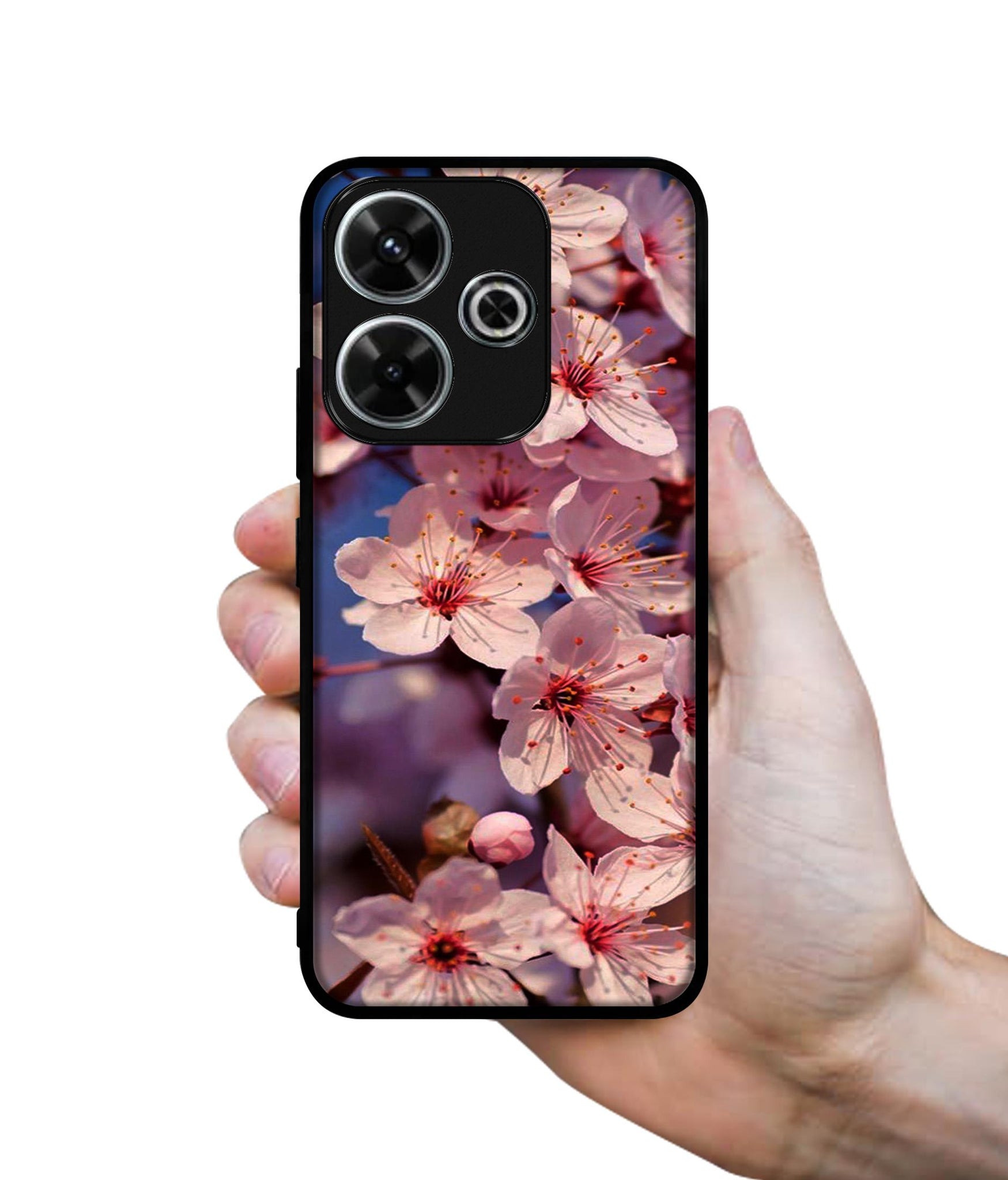 Pink Flowers Pattern Design Designer 2D Printed Back Case Cover for Mi Redmi 13 5G / Poco M6 Plus 5G