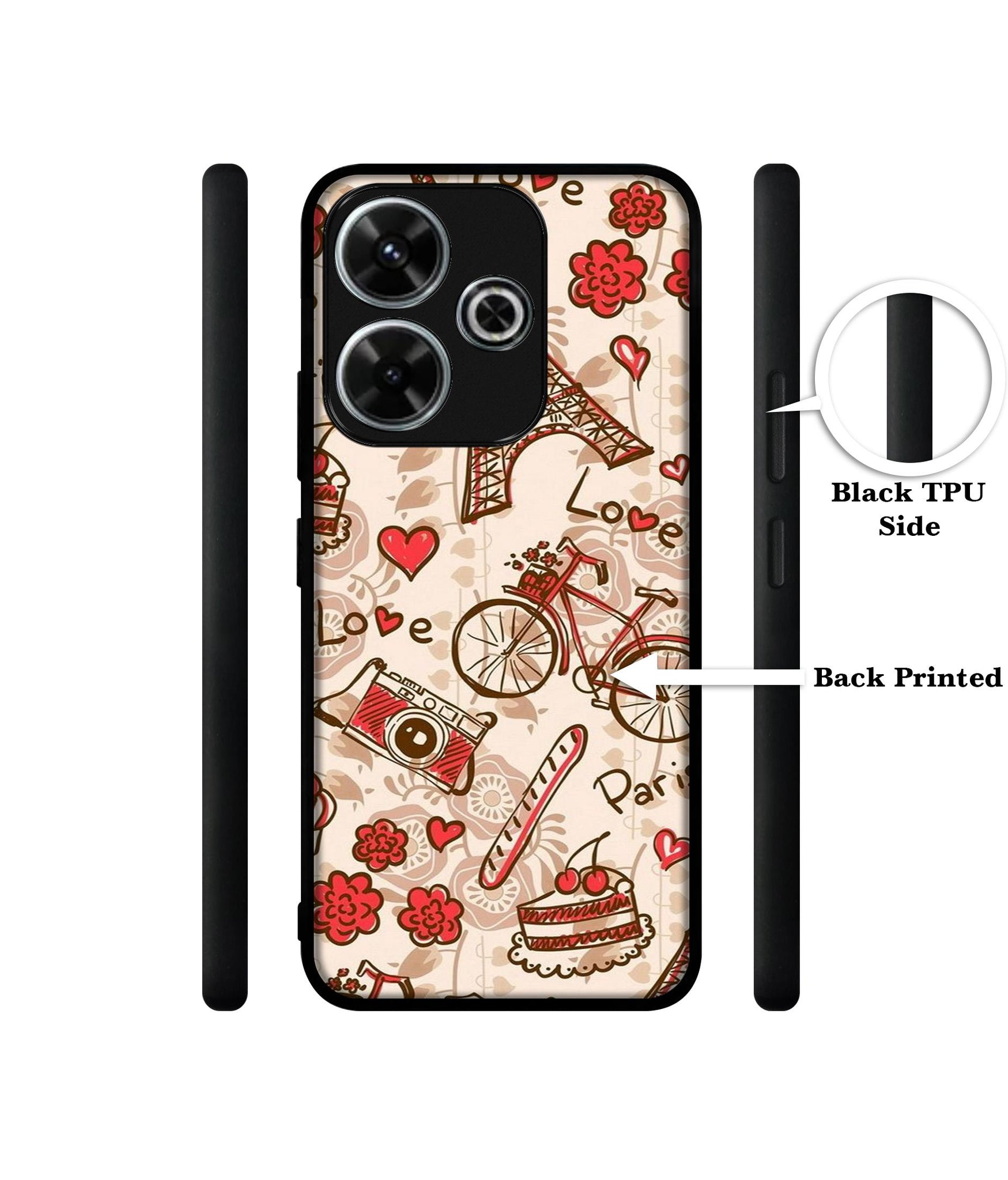 Vintage Paris Design Designer 2D Printed Back Case Cover for Mi Redmi 13 5G / Poco M6 Plus 5G