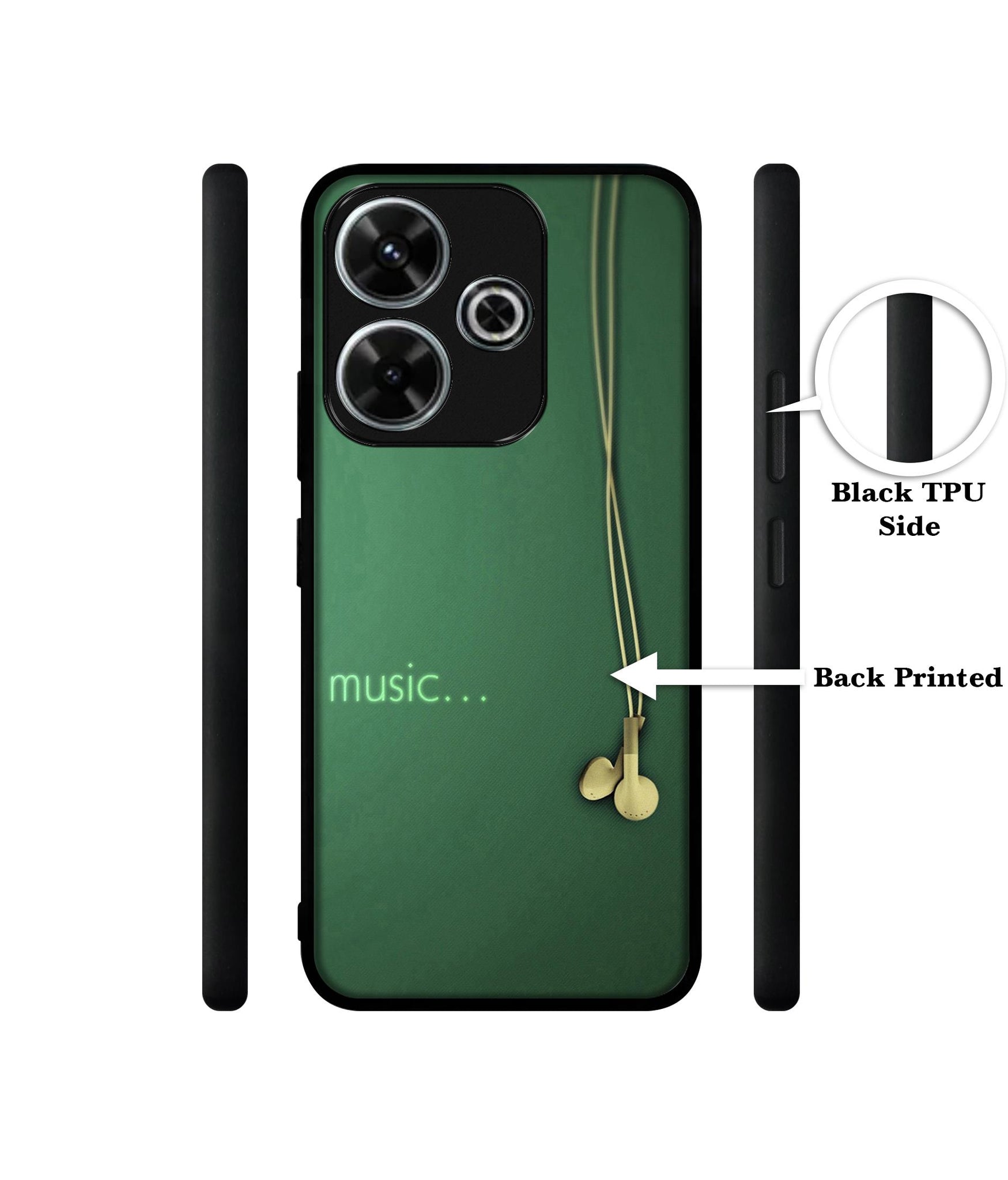 Headphone Music Design Designer 2D Printed Back Case Cover for Mi Redmi 13 5G / Poco M6 Plus 5G