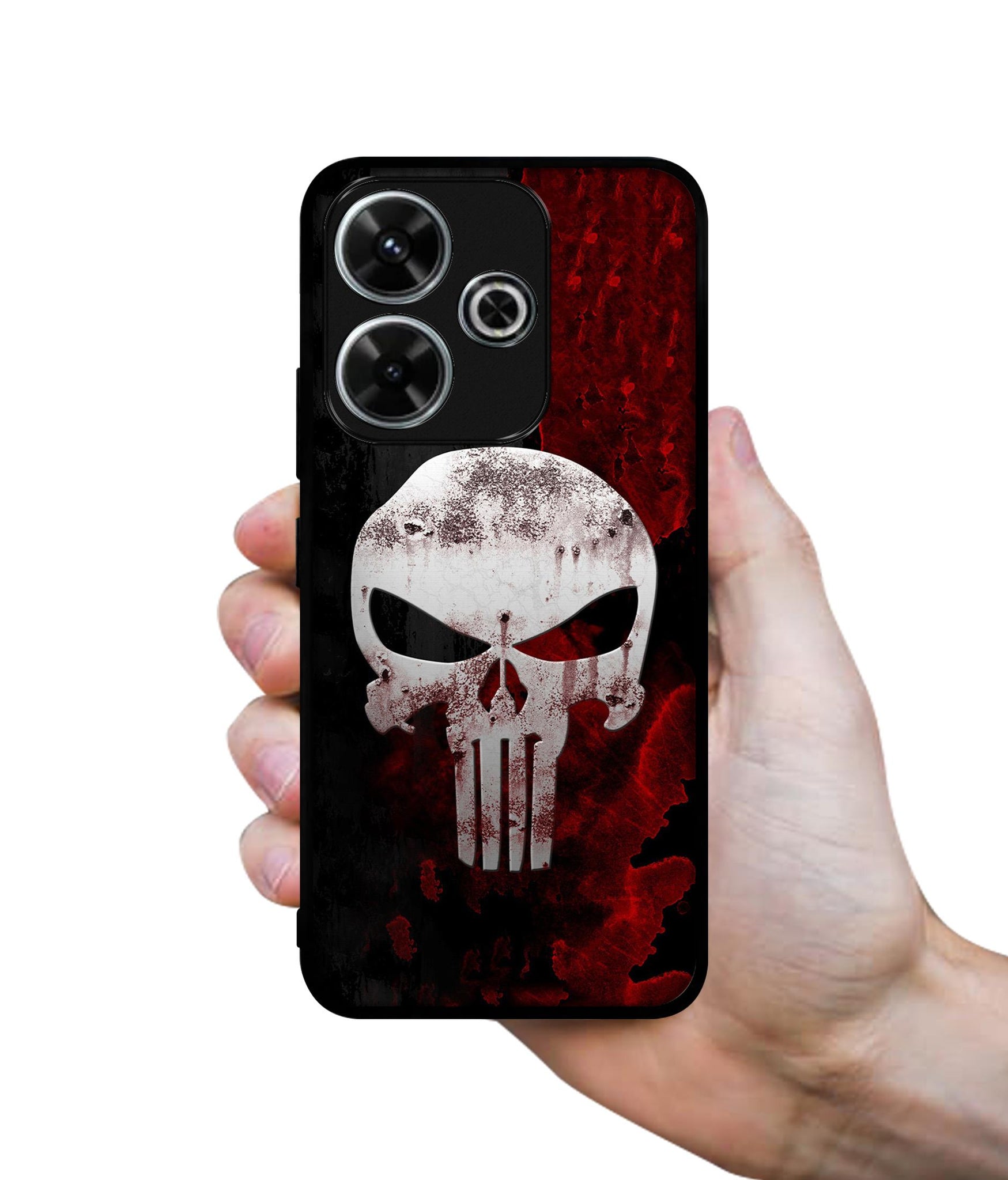 Punisher Skull Design Designer 2D Printed Back Case Cover for Mi Redmi 13 5G / Poco M6 Plus 5G