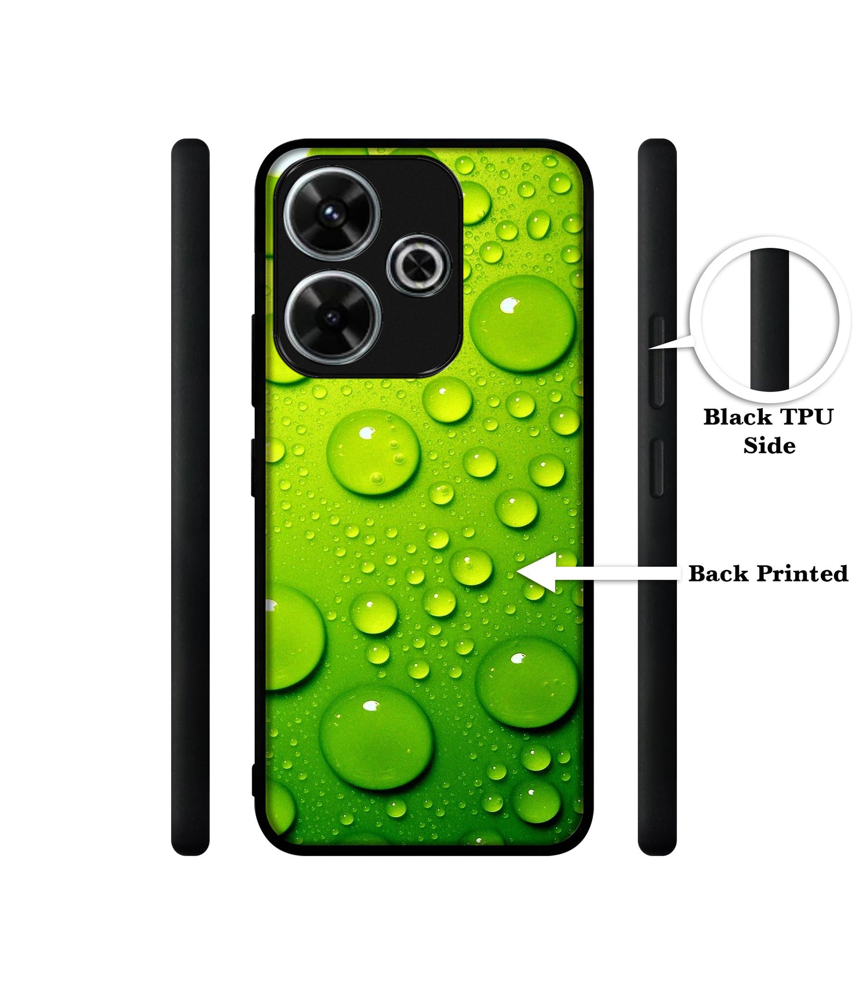 Green Bubbles Design Designer 2D Printed Back Case Cover for Mi Redmi 13 5G / Poco M6 Plus 5G