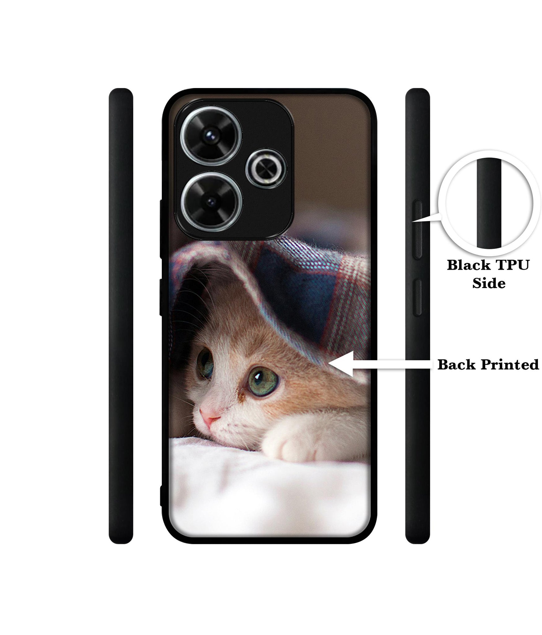 Sleepy Kitten Design Designer 2D Printed Back Case Cover for Mi Redmi 13 5G / Poco M6 Plus 5G