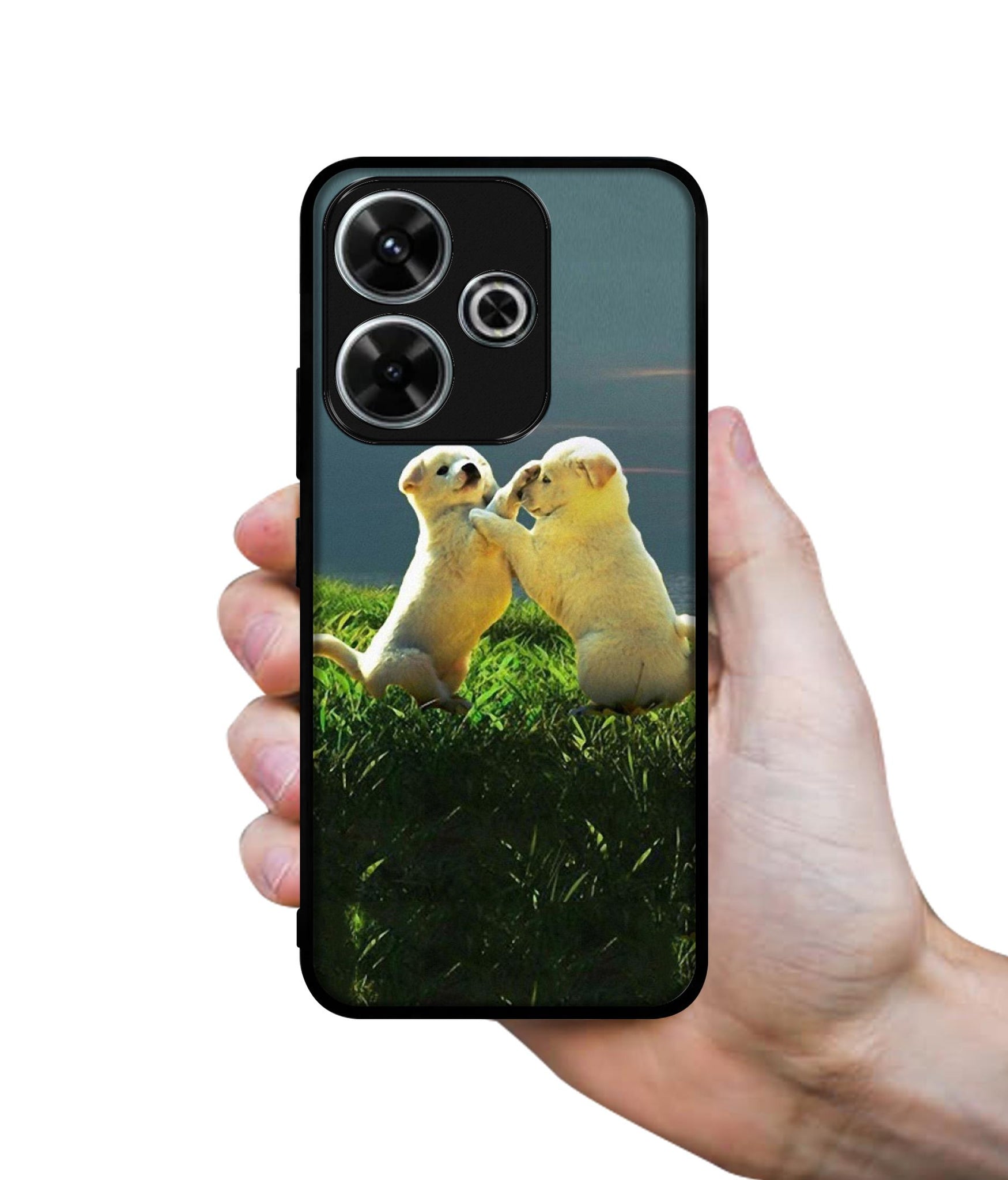 Puppy Couple Sunset Design Designer 2D Printed Back Case Cover for Mi Redmi 13 5G / Poco M6 Plus 5G