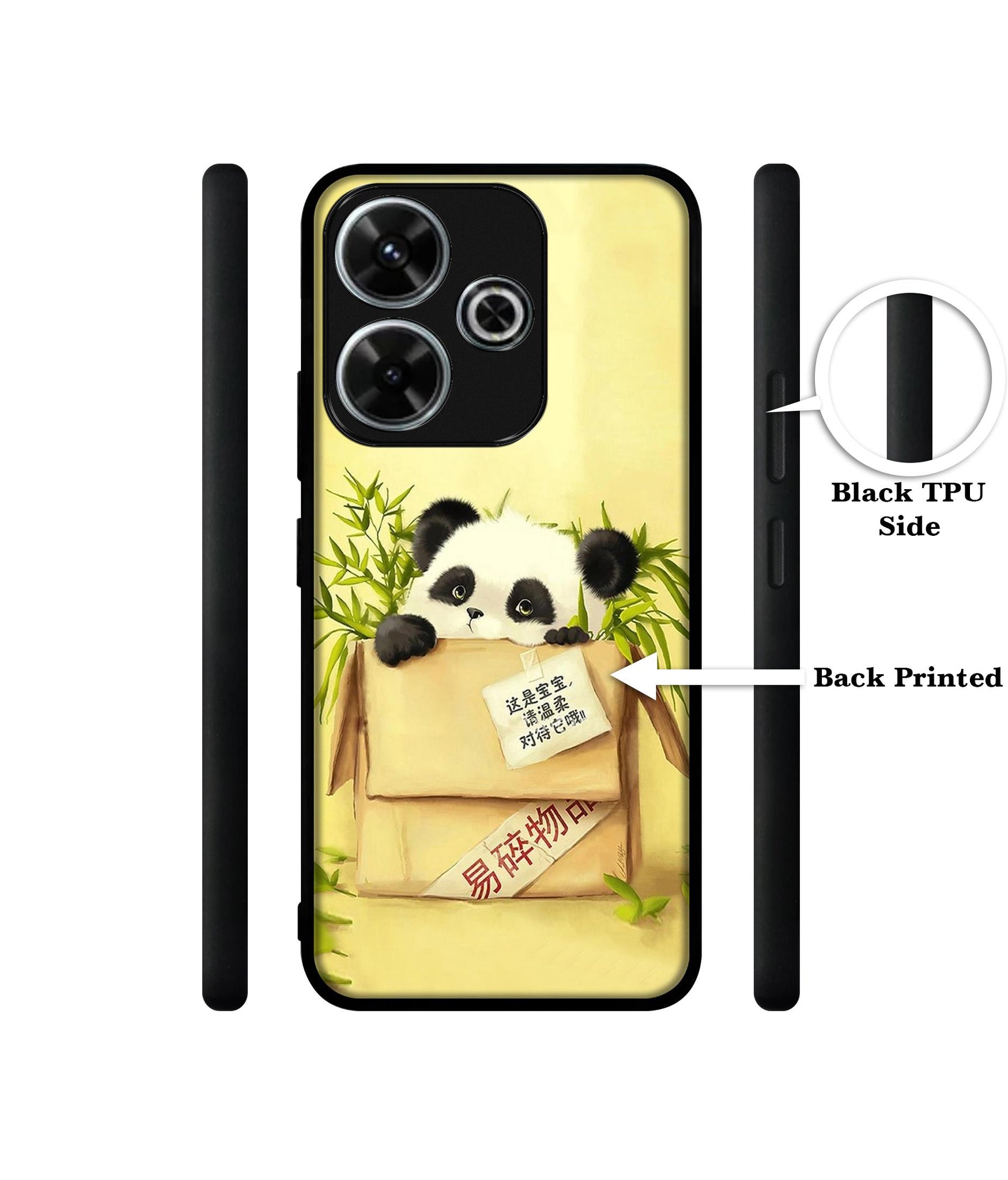 Panda In Box Design Designer 2D Printed Back Case Cover for Mi Redmi 13 5G / Poco M6 Plus 5G