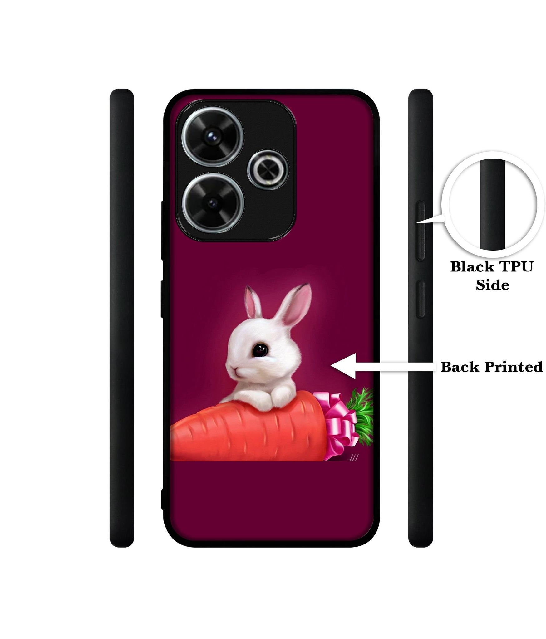 Bunny With Carrot Design Designer 2D Printed Back Case Cover for Mi Redmi 13 5G / Poco M6 Plus 5G