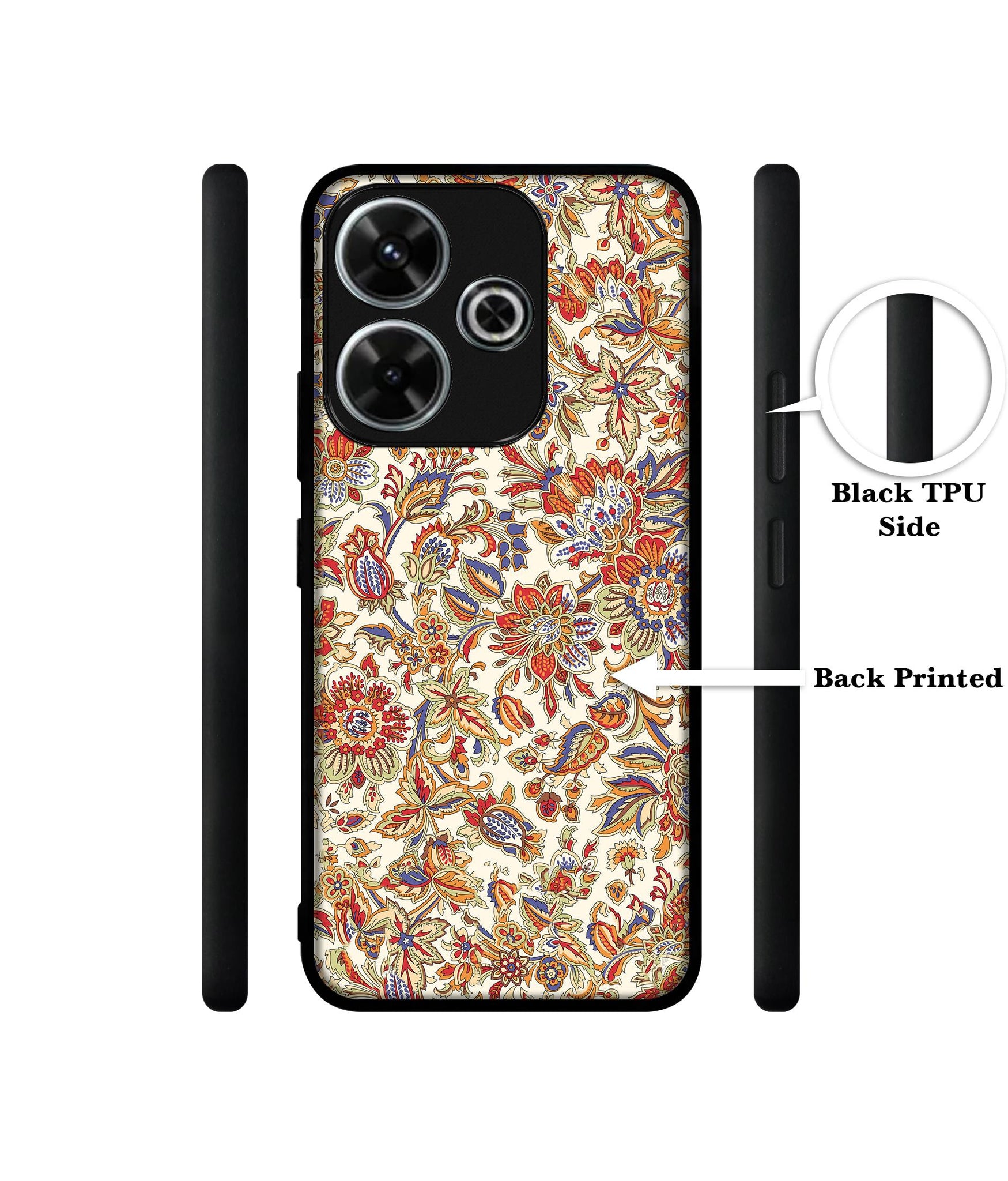 Floral Design Designer 2D Printed Back Case Cover for Mi Redmi 13 5G / Poco M6 Plus 5G